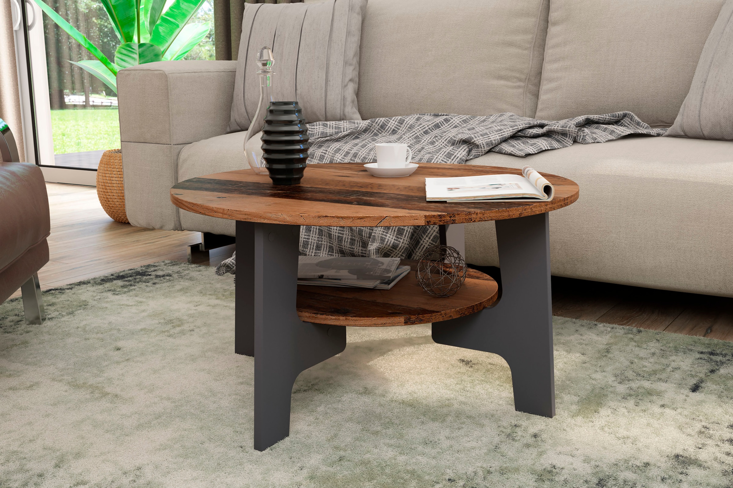 byLIVING Couchtisch »JONNY« Artisan Eiche, Old Wood oder weiss, Ablageboden