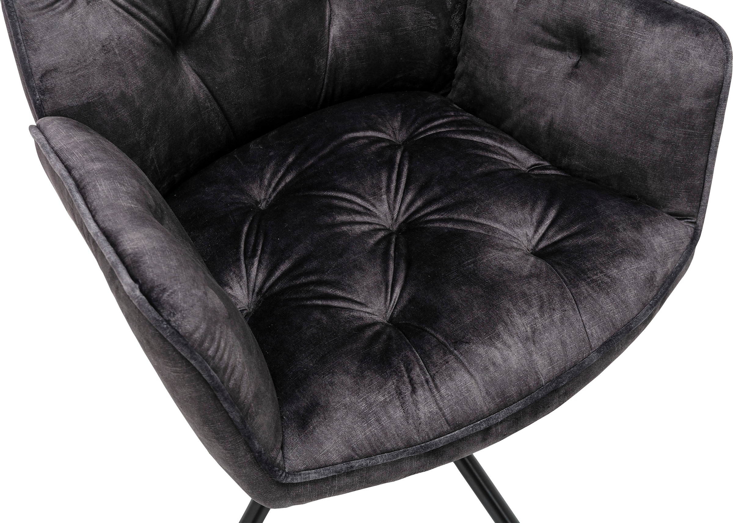 byLIVING Esszimmerstuhl »Sarina« (Set) 2er-Set, hochwertiger Vintage-Samt Bezug mit Steppung, 360Grad drehbar