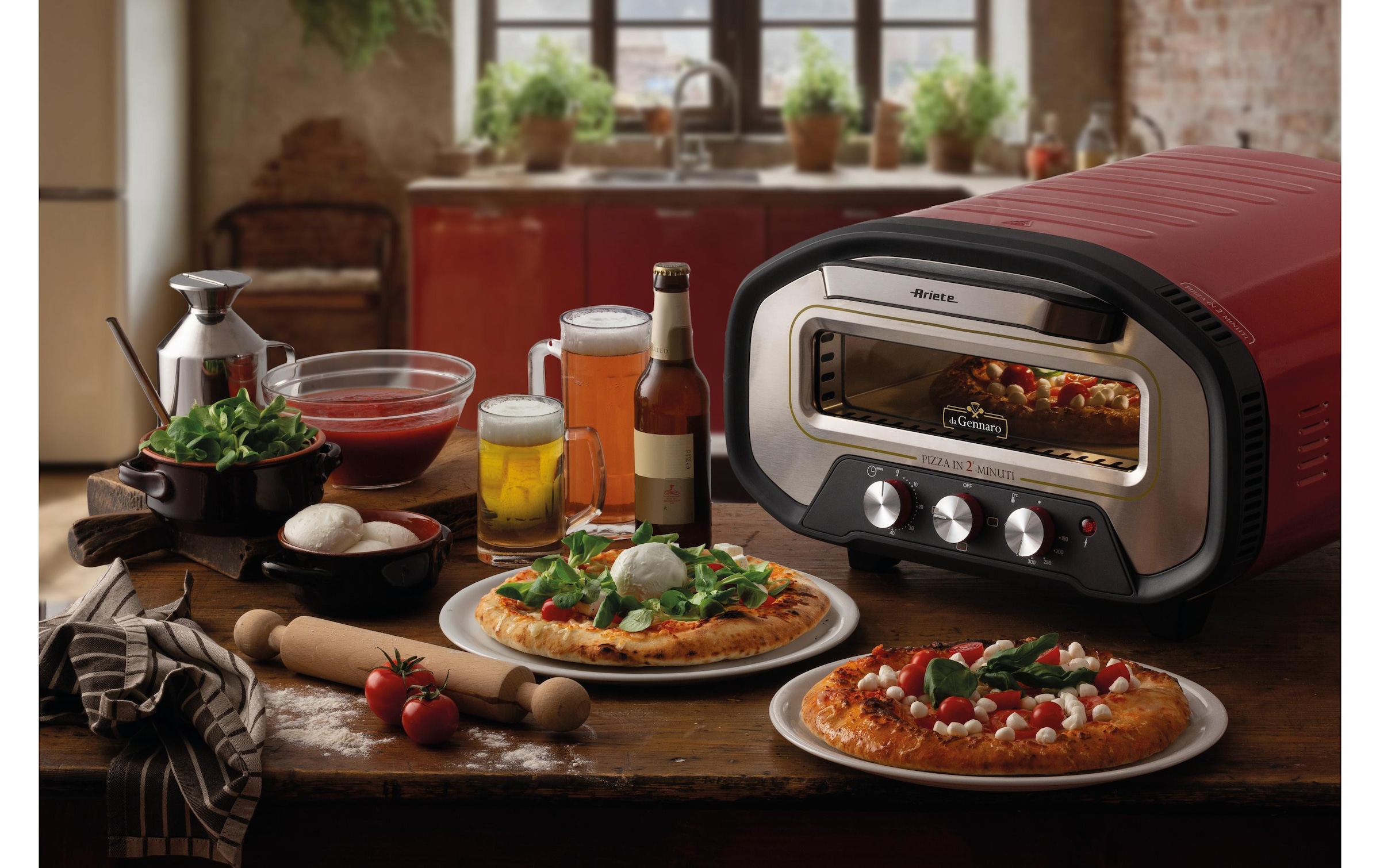 Ariete Four à pizza »3901« jusqu’à 430°C, pierre à pizza amovible, accessoires inclus