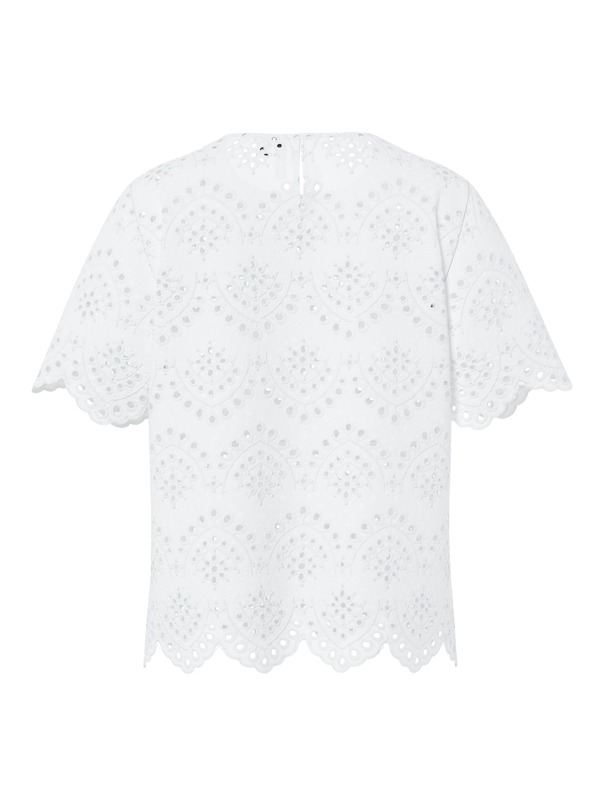 pieces Haut de chemise »PCVILDE SS TOP WVN NOOS« avec broderie ajourée intégrale