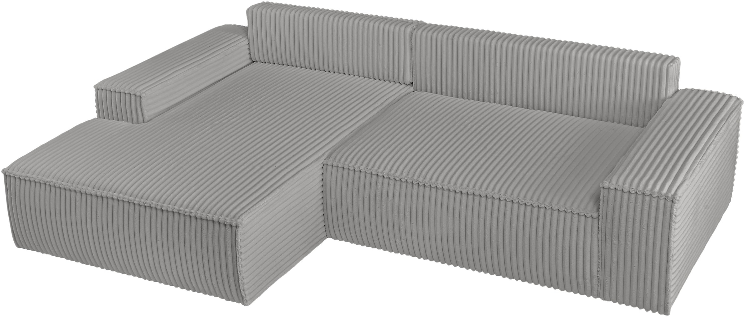 GOODproduct Ecksofa »FINNLEY, L-Form 257 cm, Schlafsofa« mit Bettkasten, in Bouclé, Struktur fein und Mega Cord