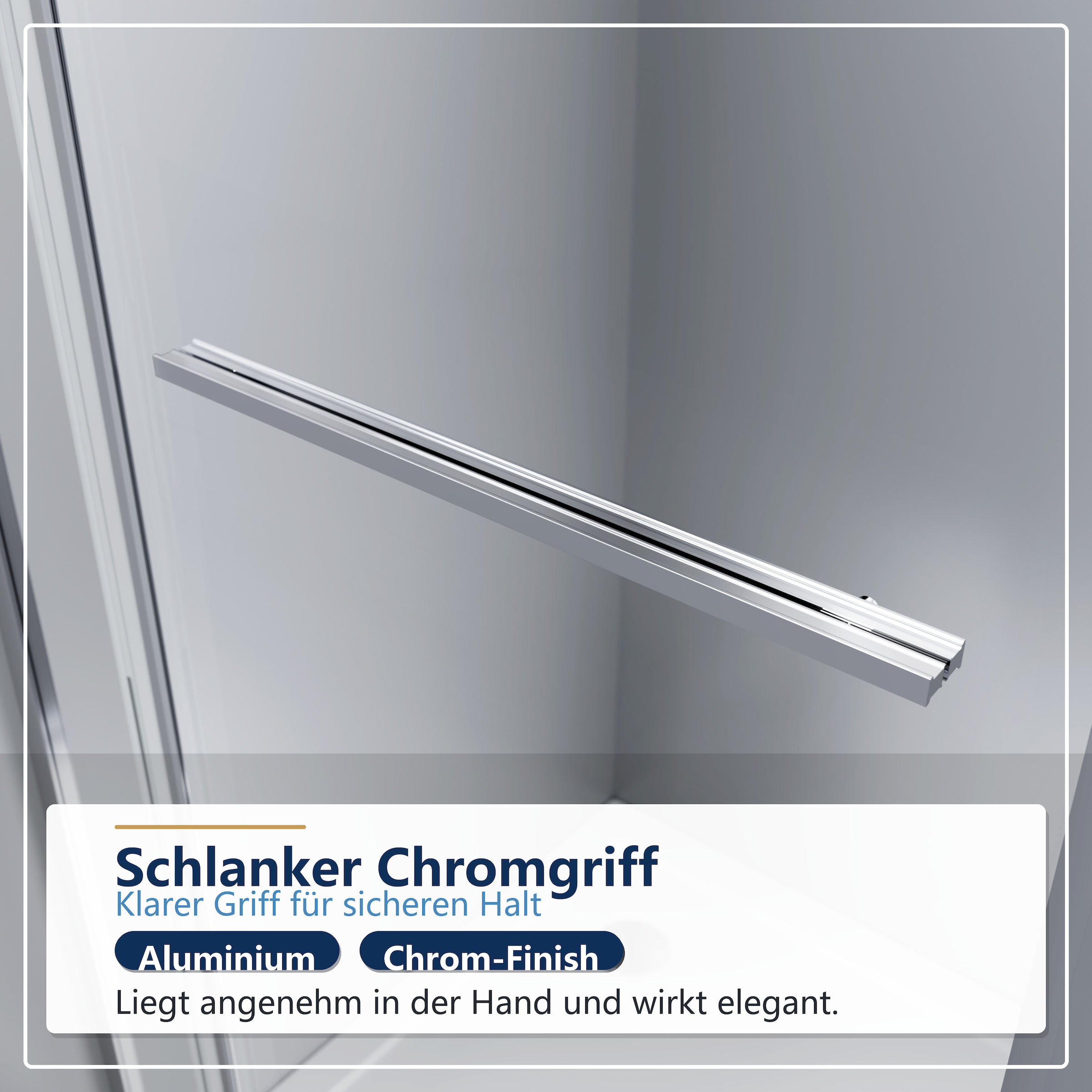 GOODproduct Douche d'angle »Vinci« porte battante pour largeur d'entrée maximale, système à double roulettes