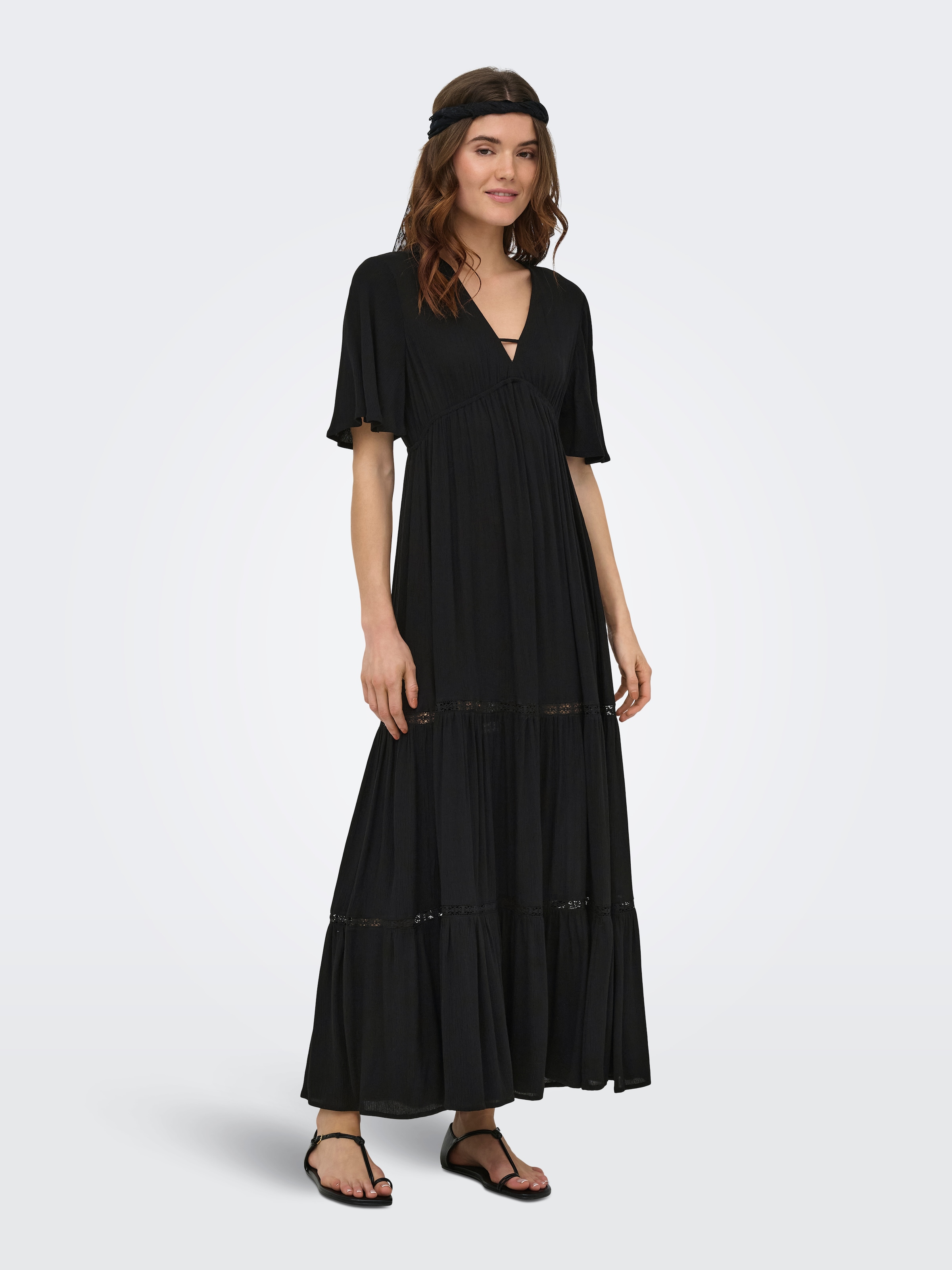 ONLY Maxi robe »ONLMYA CHIARA S/S LONG V DRESS WVN« viscose