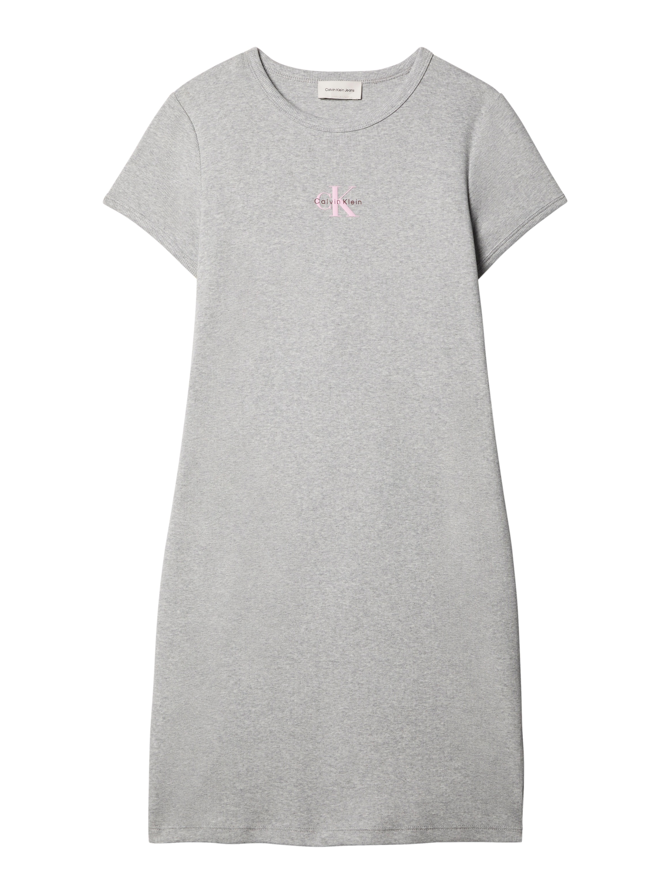 Calvin Klein Jeans Minikleid »MONOLOGO BABY RIB MINI DRESS« Ohne Tasche Figurbetonte Passform mit Rundhalsausschnitt