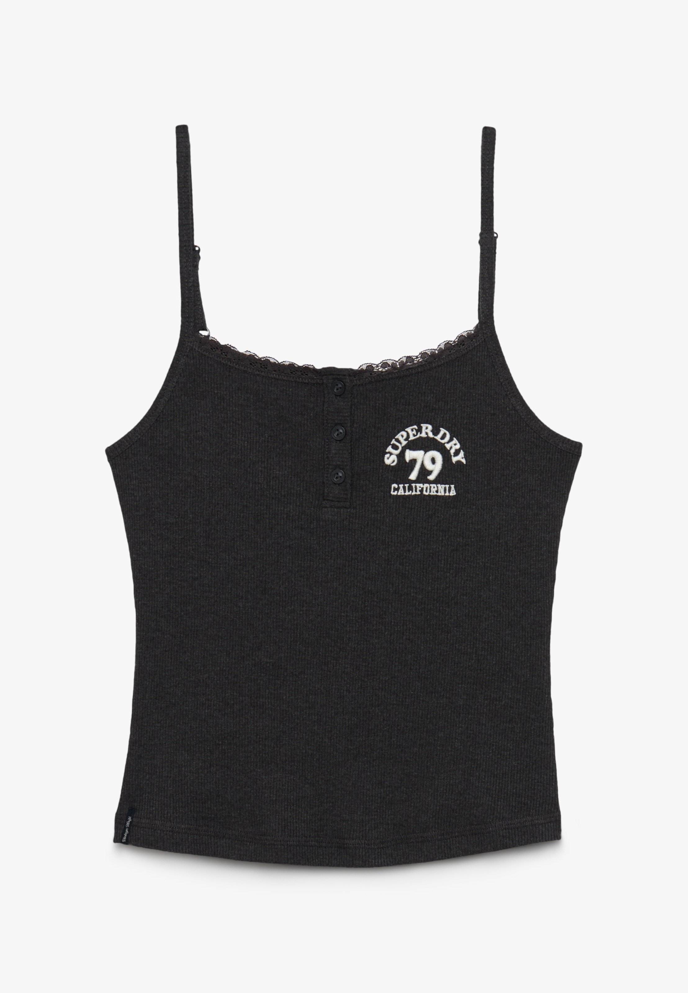 Superdry Top à bretelles avec encolure carrée, en coton et polyester, Regular Fit
