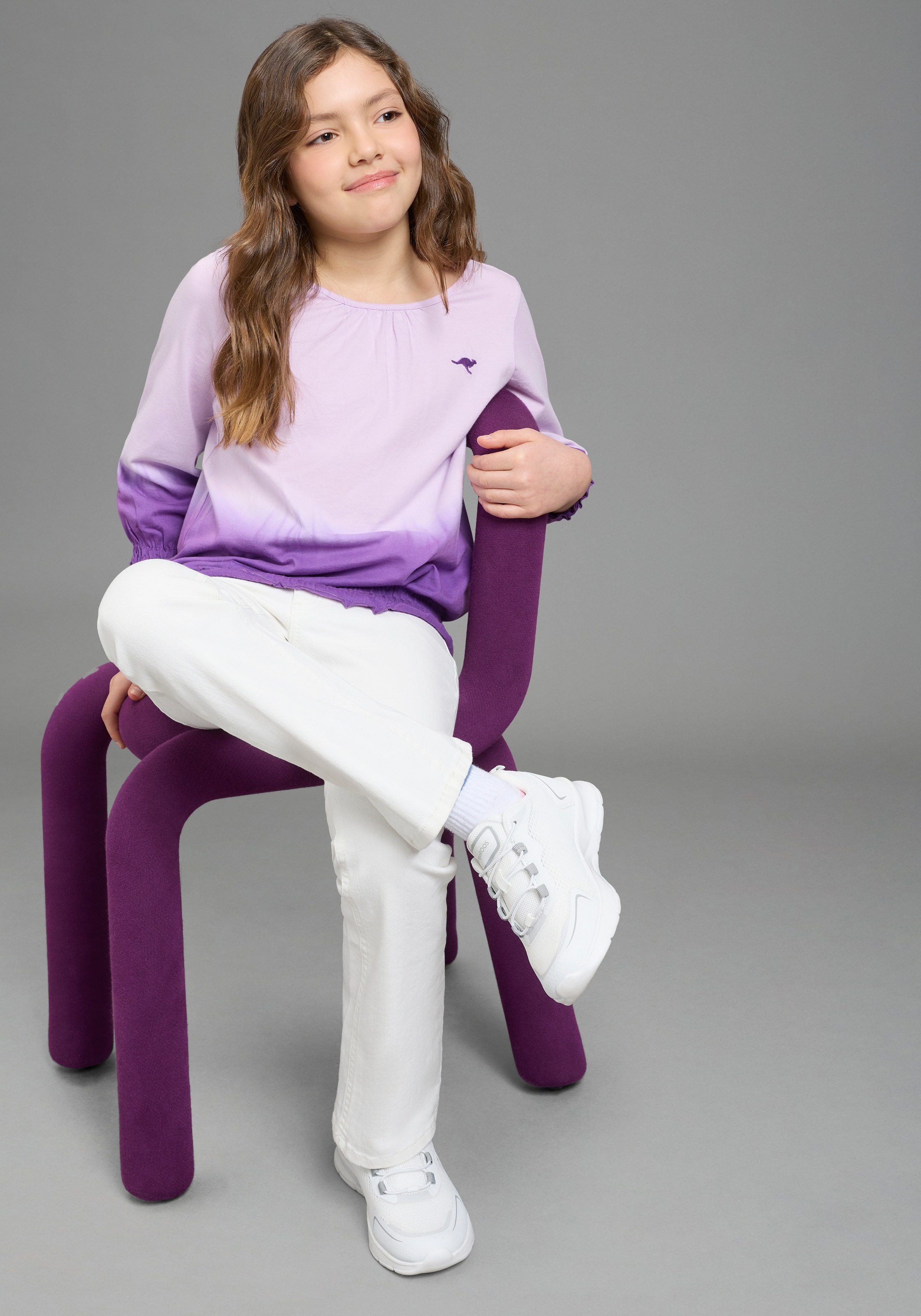 KangaROOS T-shirt à manches 3/4 »Shirt in Batik-Look« 3/4-Arm,  hüftlange Passform,  Batikmuster,  Rundhalsausschnitt