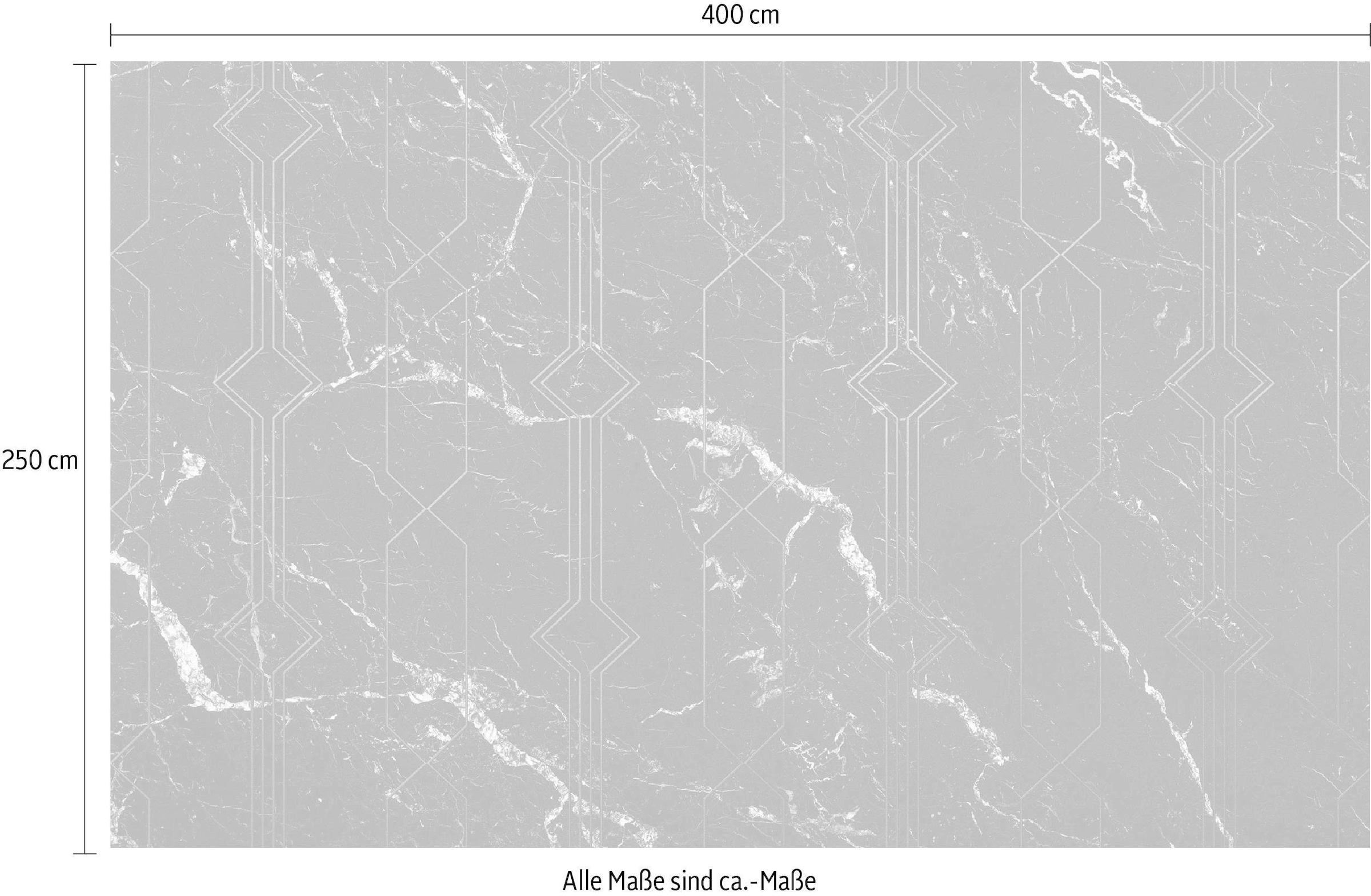 Komar Vliestapete »Digitaldruck Vlies -  Marble Black - Grösse 400 x 250 cm« bedruckt glatt Wohnzimmer, Schlafzimmer