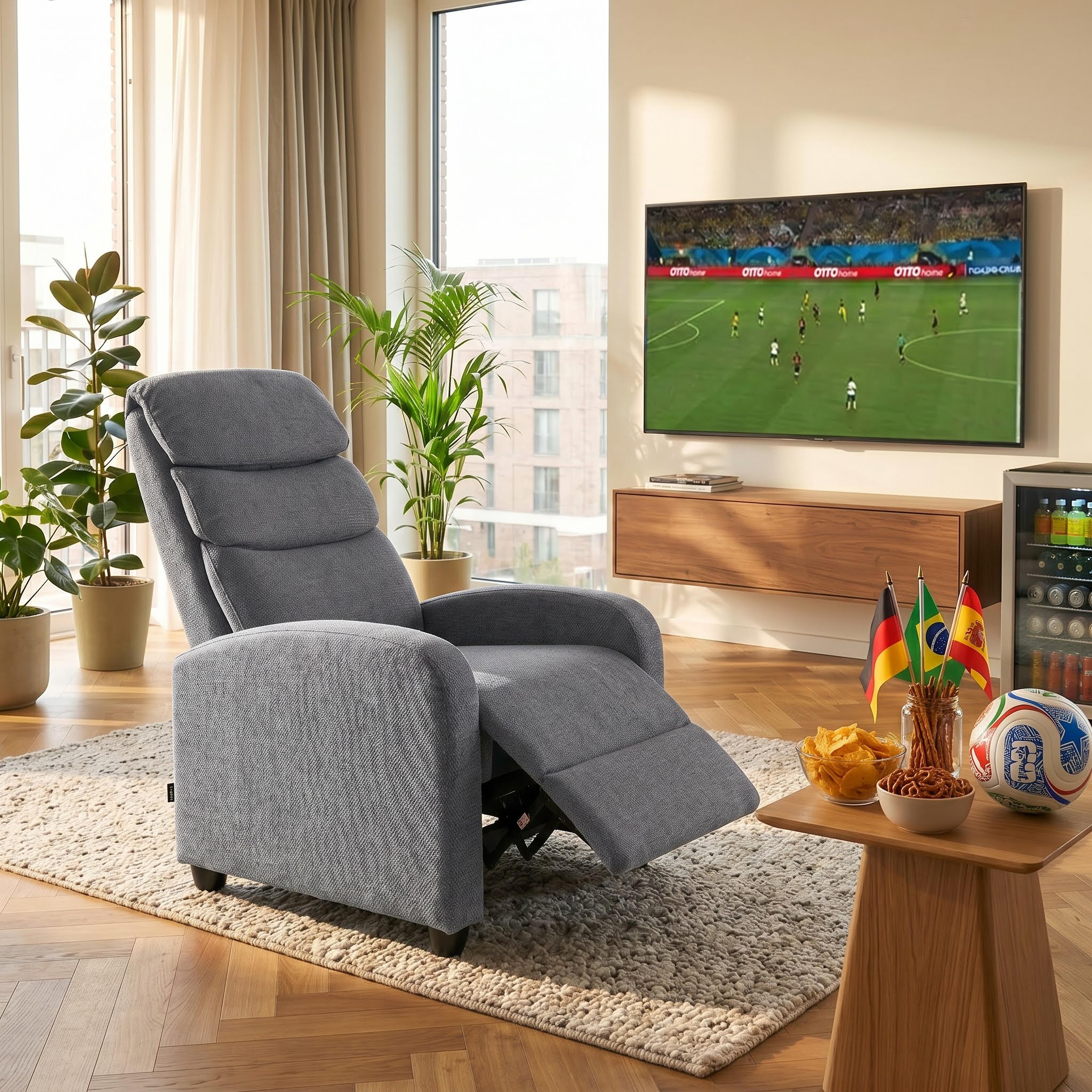 Home affaire Relaxsessel »BERVILLE, TV-Sessel, Ruhesessel mit Schlaffunktion, Webstoff« Liegesessel mit manueller Relaxfunktion