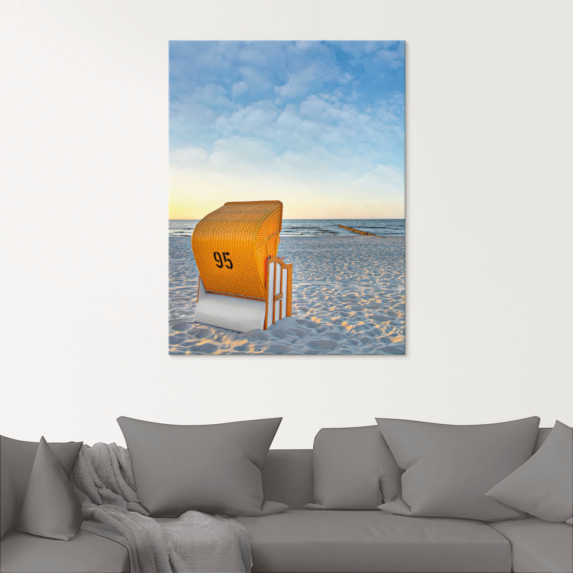 Artland Glasbild »Ostsee7 - Strandkorb« Strand 1 Stk. tlg. in verschiedenen Grössen