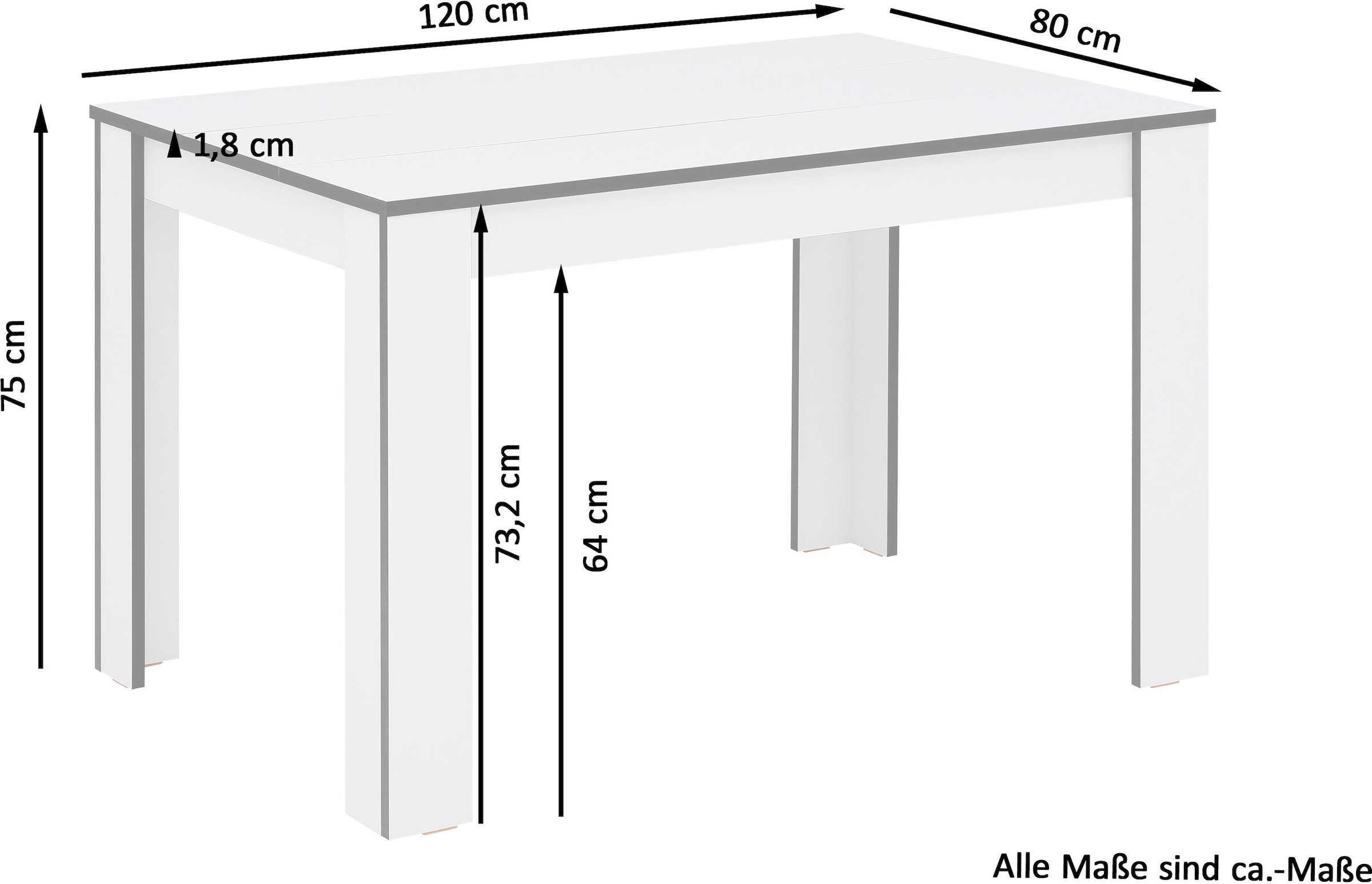 Home affaire Esstisch »Bergamo Küchentisch« pflegeleichter Esstisch, erhältlich in 3 Grössen, 140 cm ausziehbar