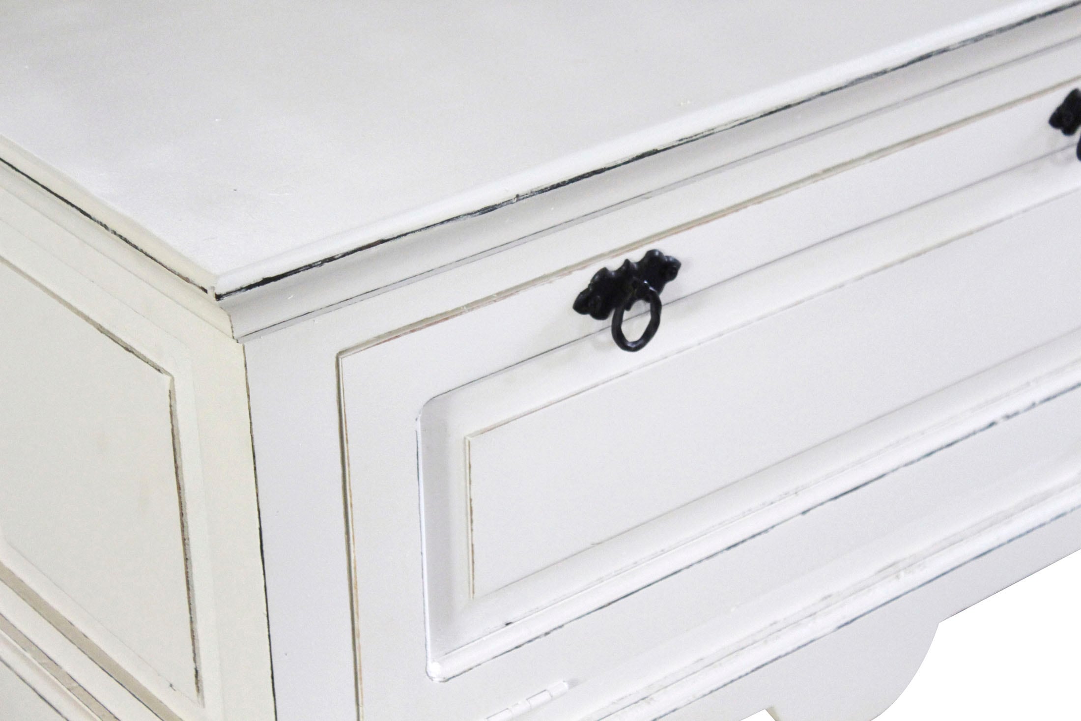 SIT Armoire à chaussures »Winchester aus Mangoholz im skandinavischen Design« Surface blanche antique avec des marques d'usure caractéristiques
