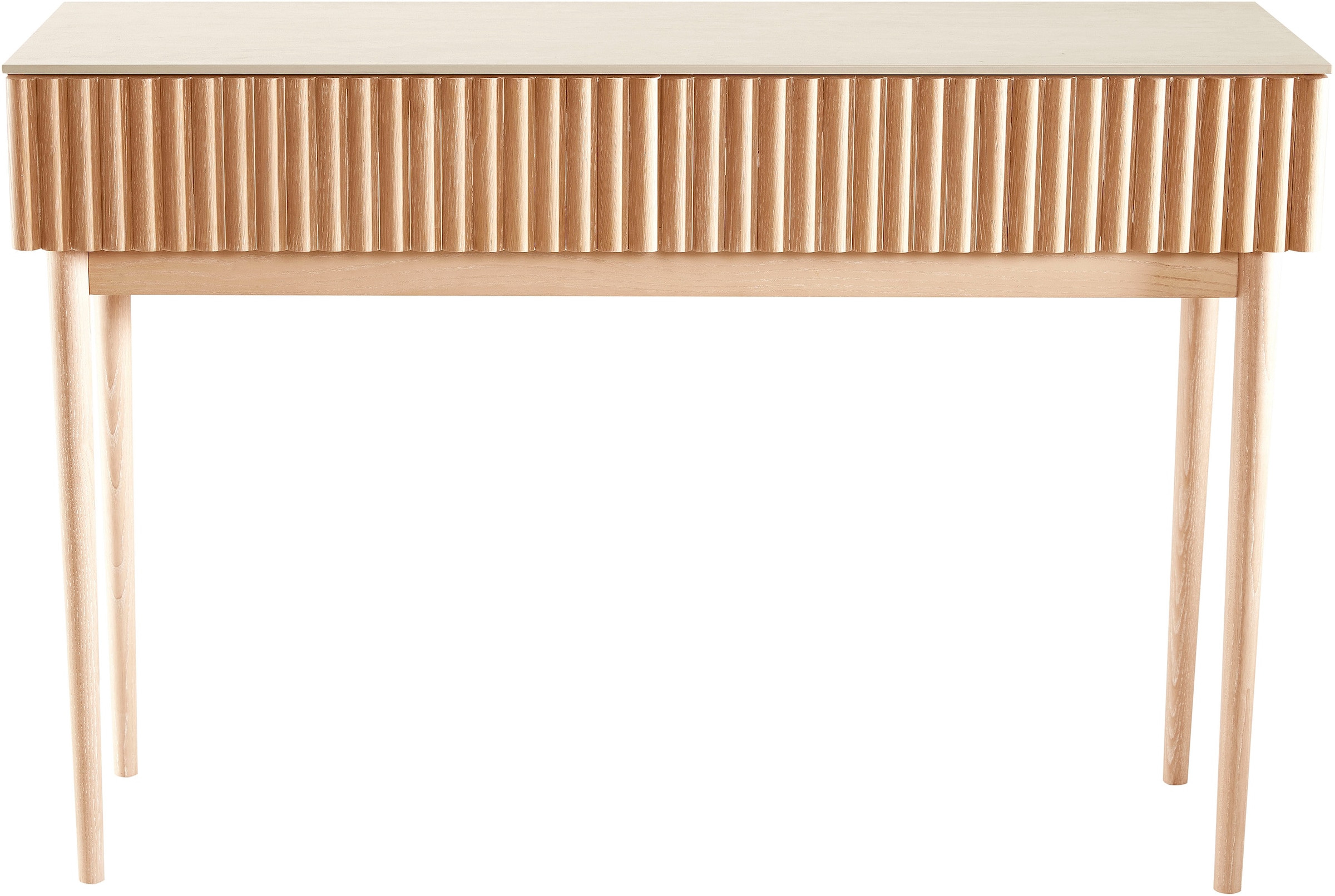 homsy by Ana Johnson Schminktisch »Solva« Holzoptik aus Esche, geriffelte Front, Keramikplatte, Breite 118 cm