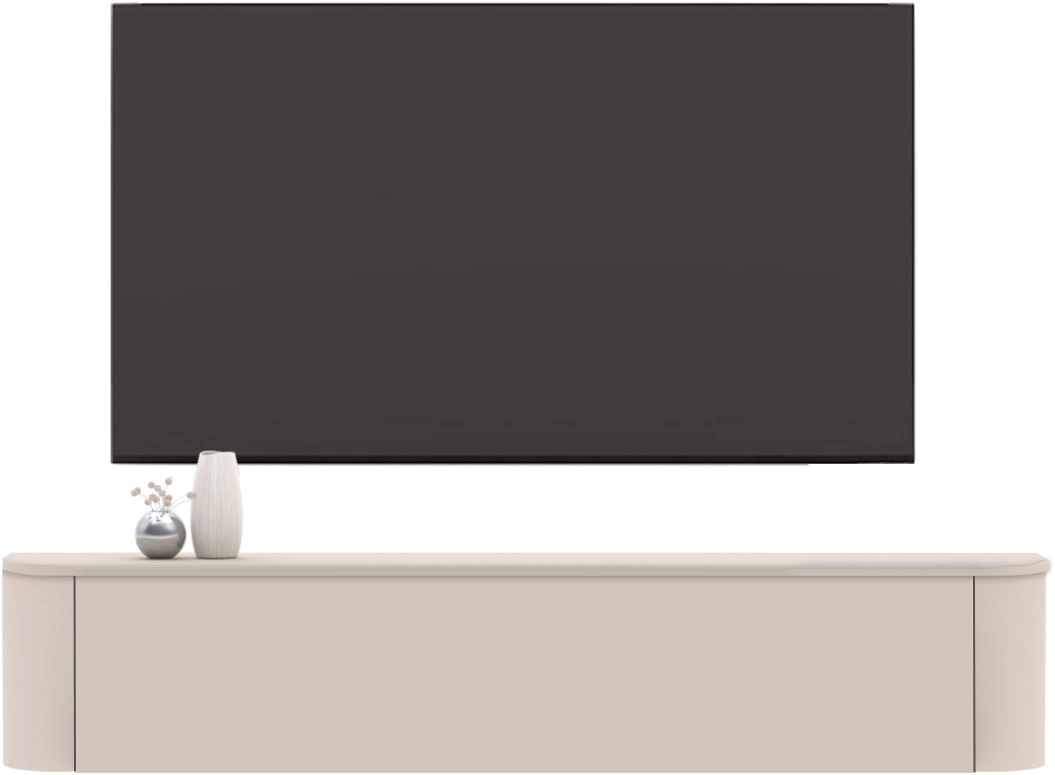 GOODproduct Lowboard »Lido, 181 cm breit, 1 Klappe, TV-Schrank, TV-Kommode, Medienboard« Formgebogenes MDF, Stirnseiten Rundung, Push-to-open, hängend/stehend