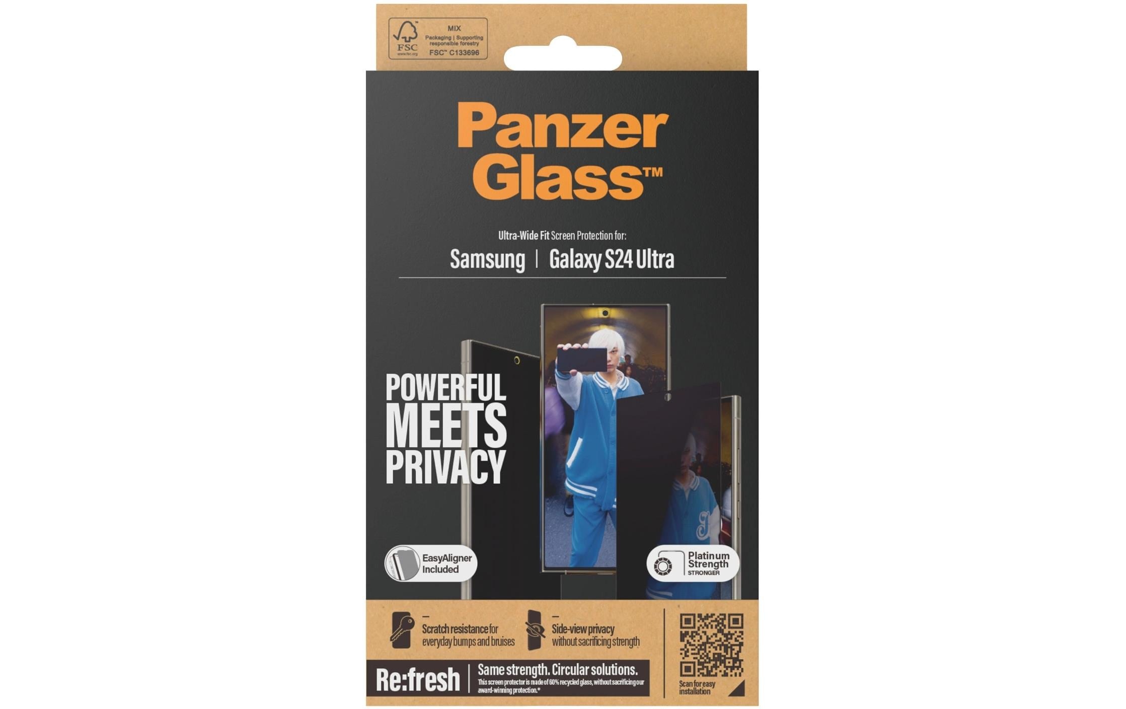 PanzerGlass Displayschutzglas »Ultra Wide Fit Privacy Galaxy S24 Ultra« für Galaxy S24 Ultra 1 Stk. tlg.