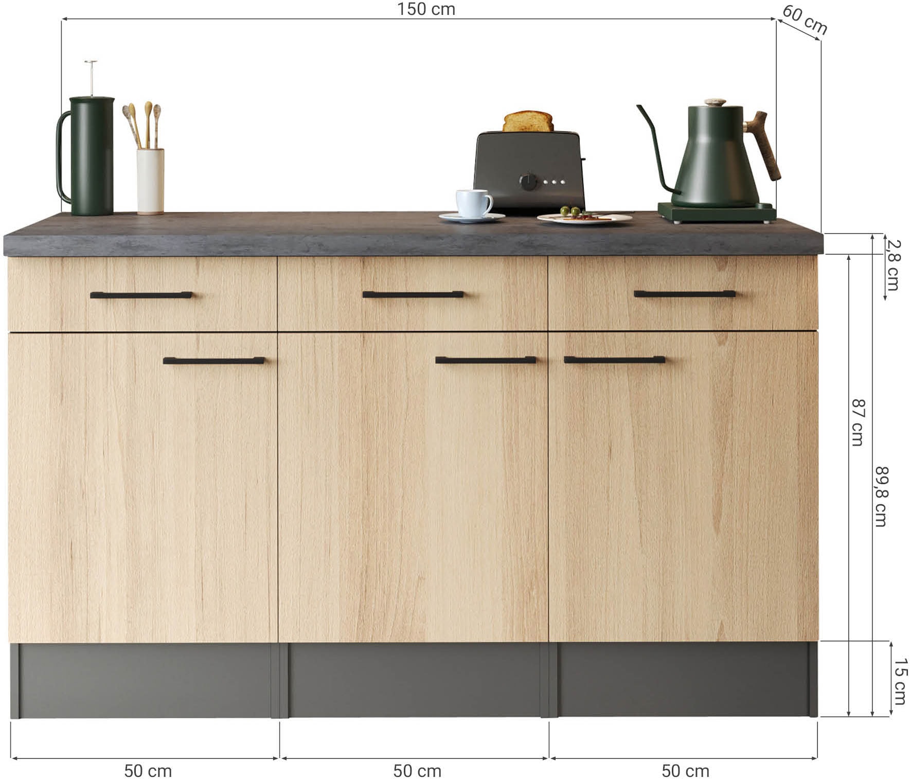 RESPEKTA Buffet »Oliver« démonté, avec fonction Soft Close, largeur 150 cm