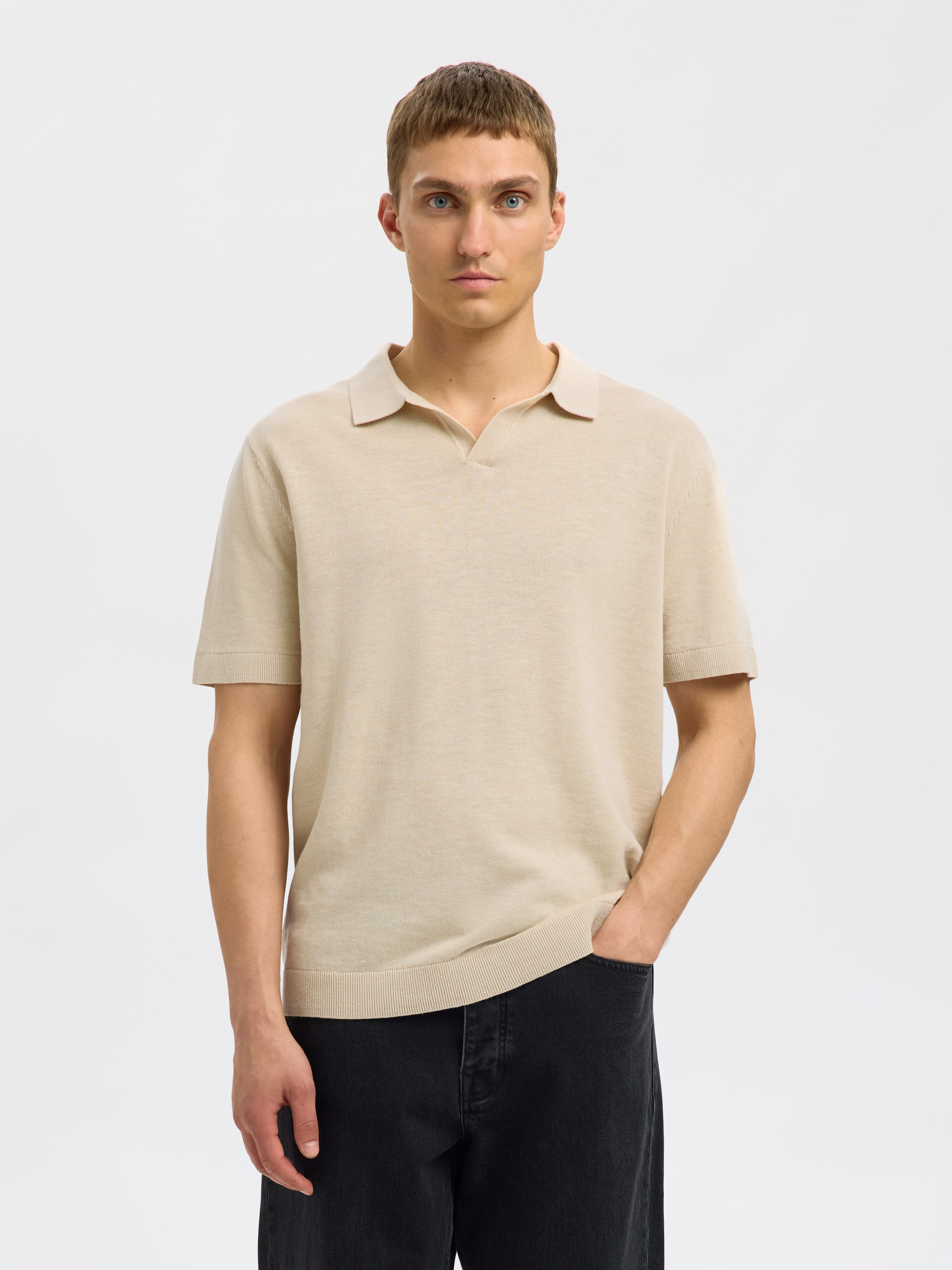 SELECTED HOMME Polo »SLHMATTIS SS KNIT SUN OPEN POLO NOOS«