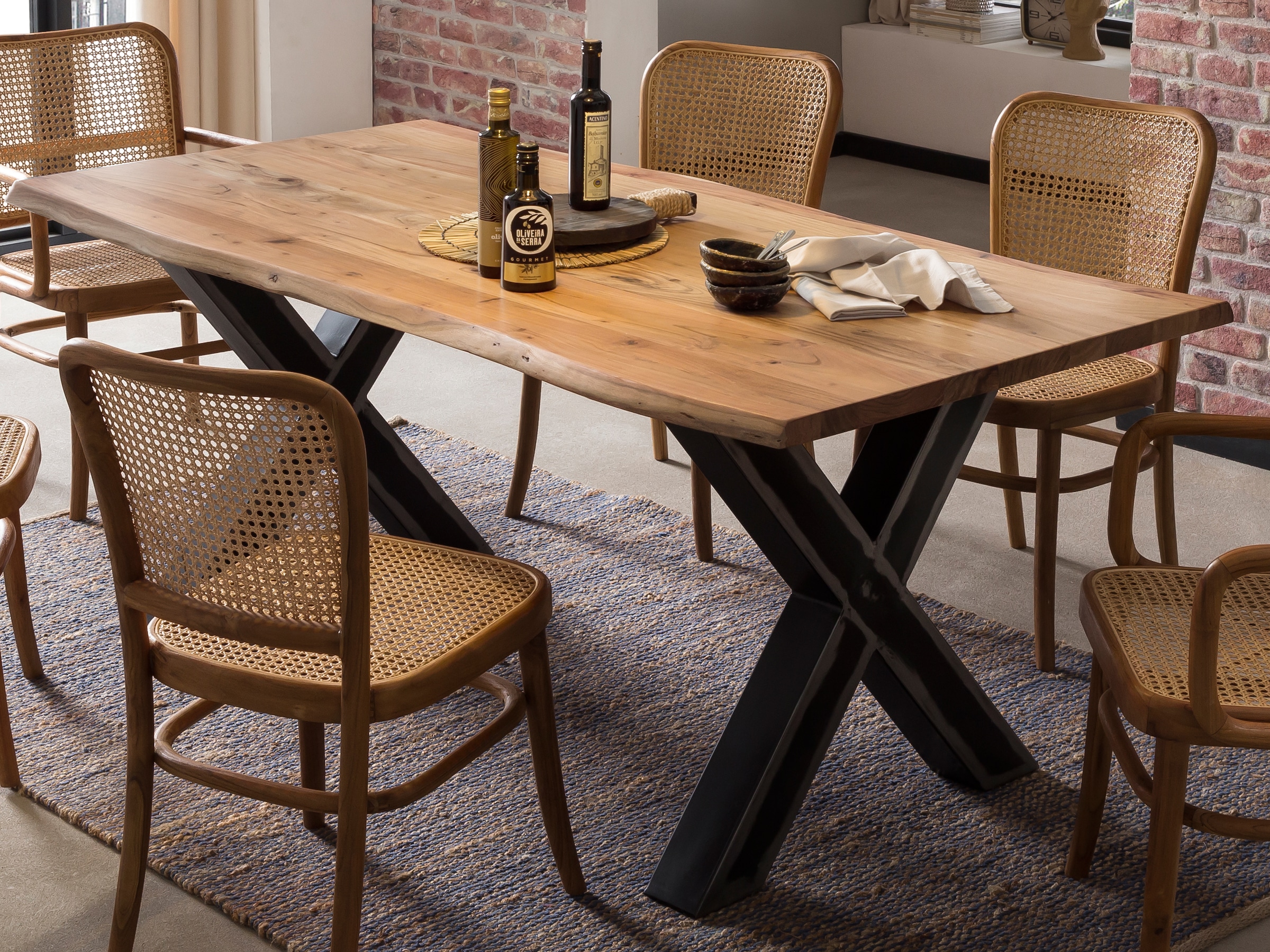 SIT Pied de table »Bosa aus Stahl im Used Look für Platten von 160–240 cm« 1 cuis tlg. Support de plateau de table en acier en forme de X au look usé marqué