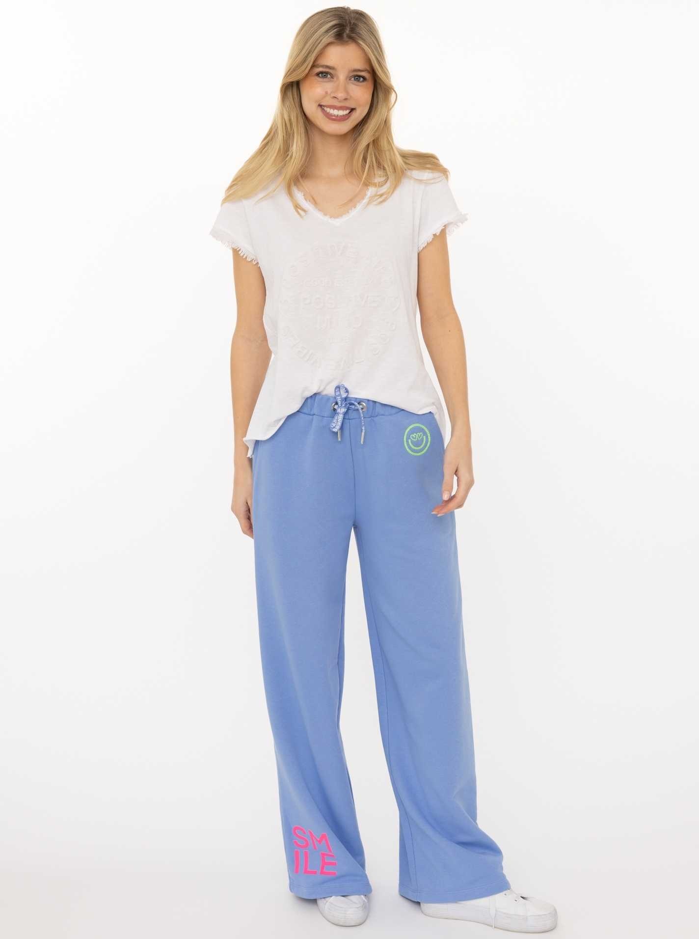 Zwillingsherz Pantalon sweat »"Alissa"«  mit Print und Neon Stickerei , Kordel und Eingriffstaschen