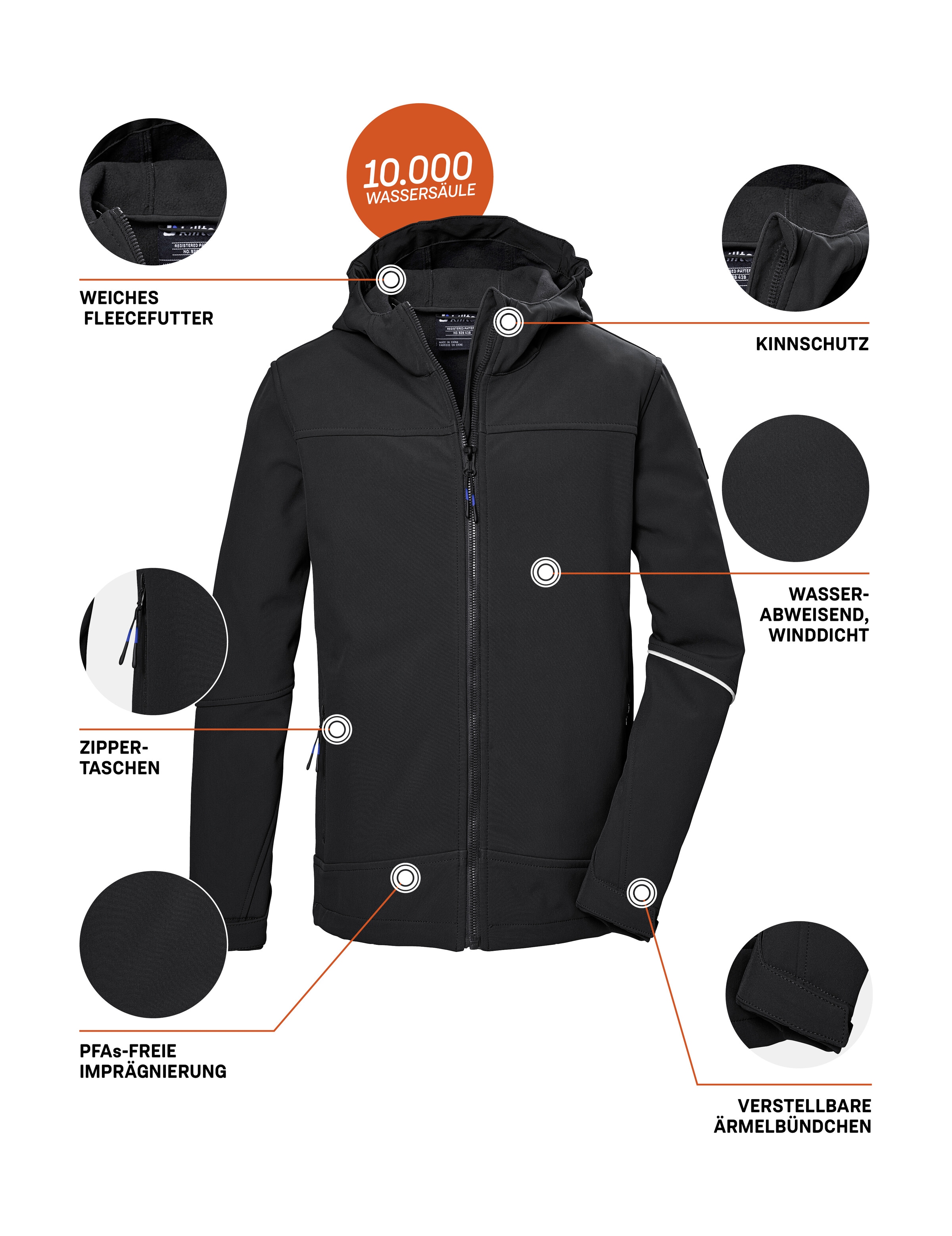 Killtec Softshelljacke »KOS 143 BYS SFTSHLL JCKT« Wind- und wasserabweisende, atmungsaktive, PFAS-freie Kinderjacke