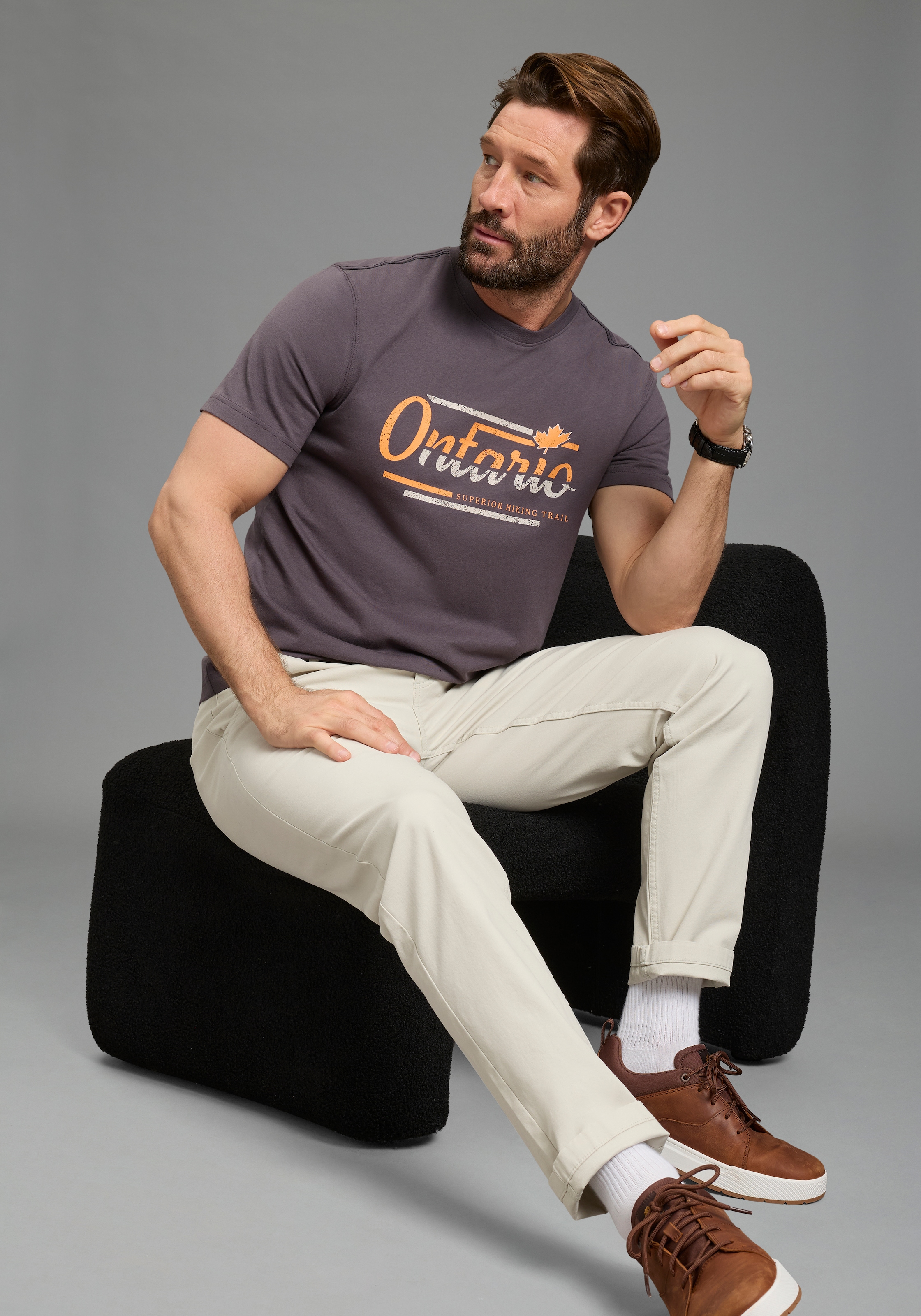 Man's World Shirt à col rond »Neue Kollektion!« normale Passform, kurzarm, mit Print, bedruckte Optik