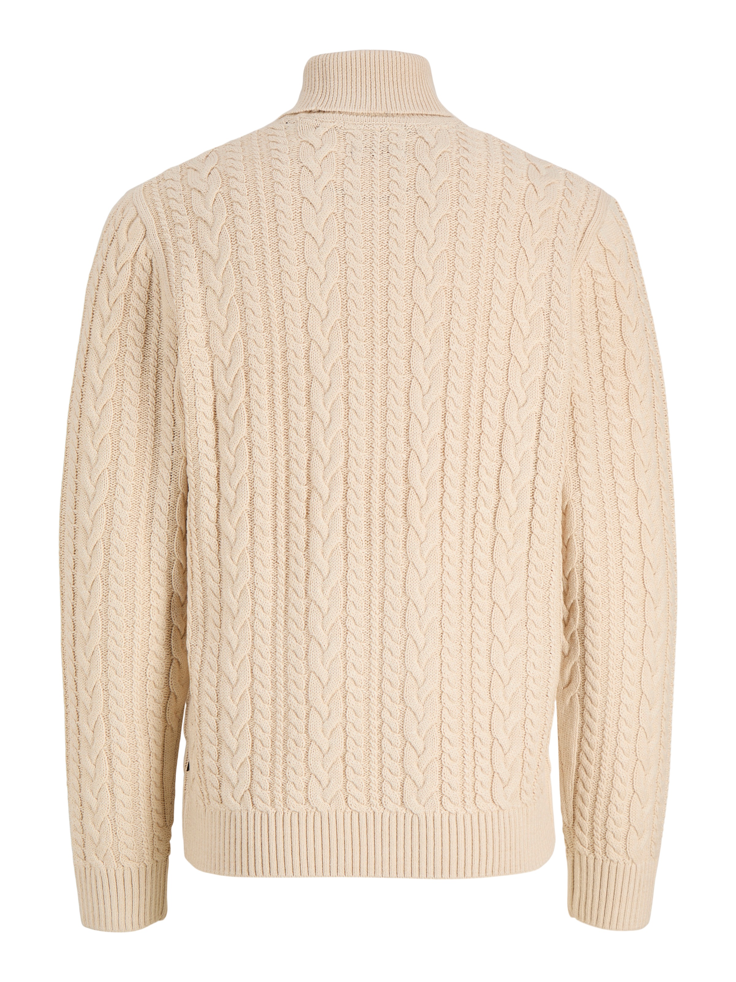 Jack & Jones Pull à col roulé »JPRBLUCALLUM CABLE KNIT ROLL NECK« mélange de matériaux, coupe régulière