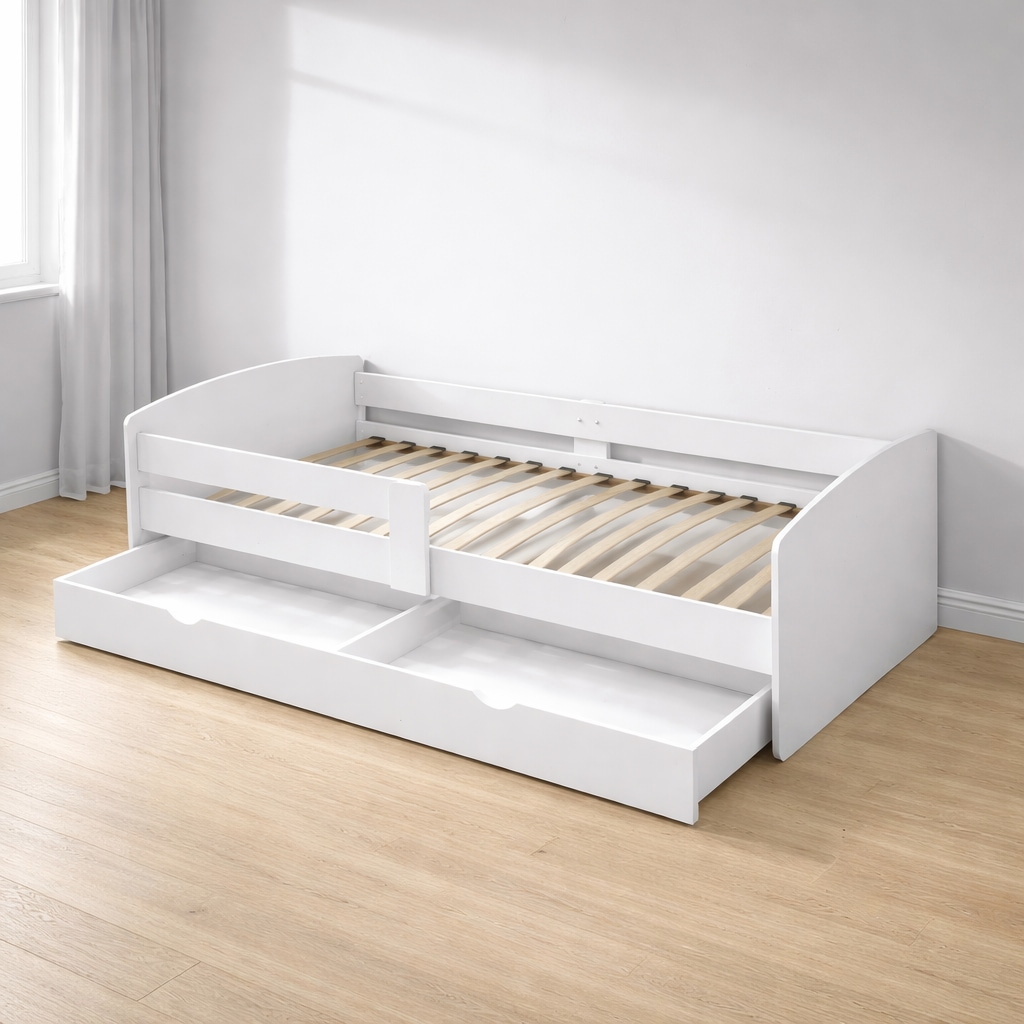 GOODproduct Stauraumbett »Cocolino, Daybett, Stauraumbett, Kinderbett, Einzelbett, Funktionsbett« mit Lattenrost, ausziehbarer Schublade, Liegefläche 90 x 200 cm
