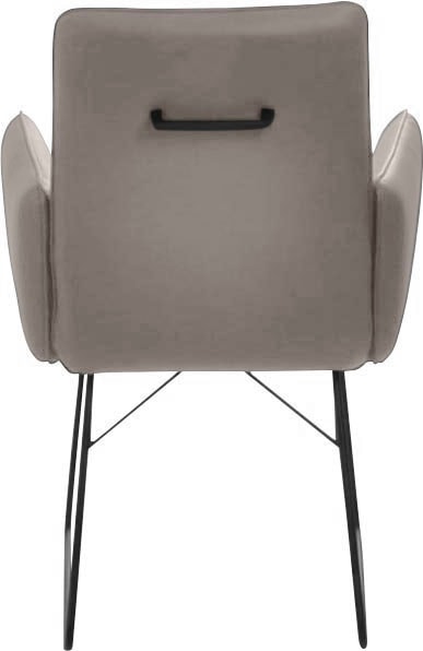 K+W Komfort & Wohnen Chaise avec accoudoirs () 1 cuisstructure en fil métallique noir, poignée au dos, matelassage sur l’assise
