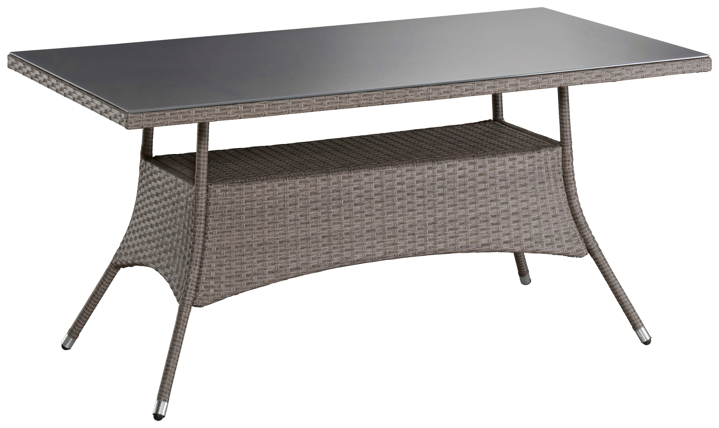 KONIFERA Garten-Essgruppe »Mailand« Set, 6x Sessel, 6x Sitzauflagen, 6x Rückenauflagen, 1x Tisch, 19 Stk. tlg. Tischplatte aus Sicherheitsglas, Staufläche unter dem Tisch