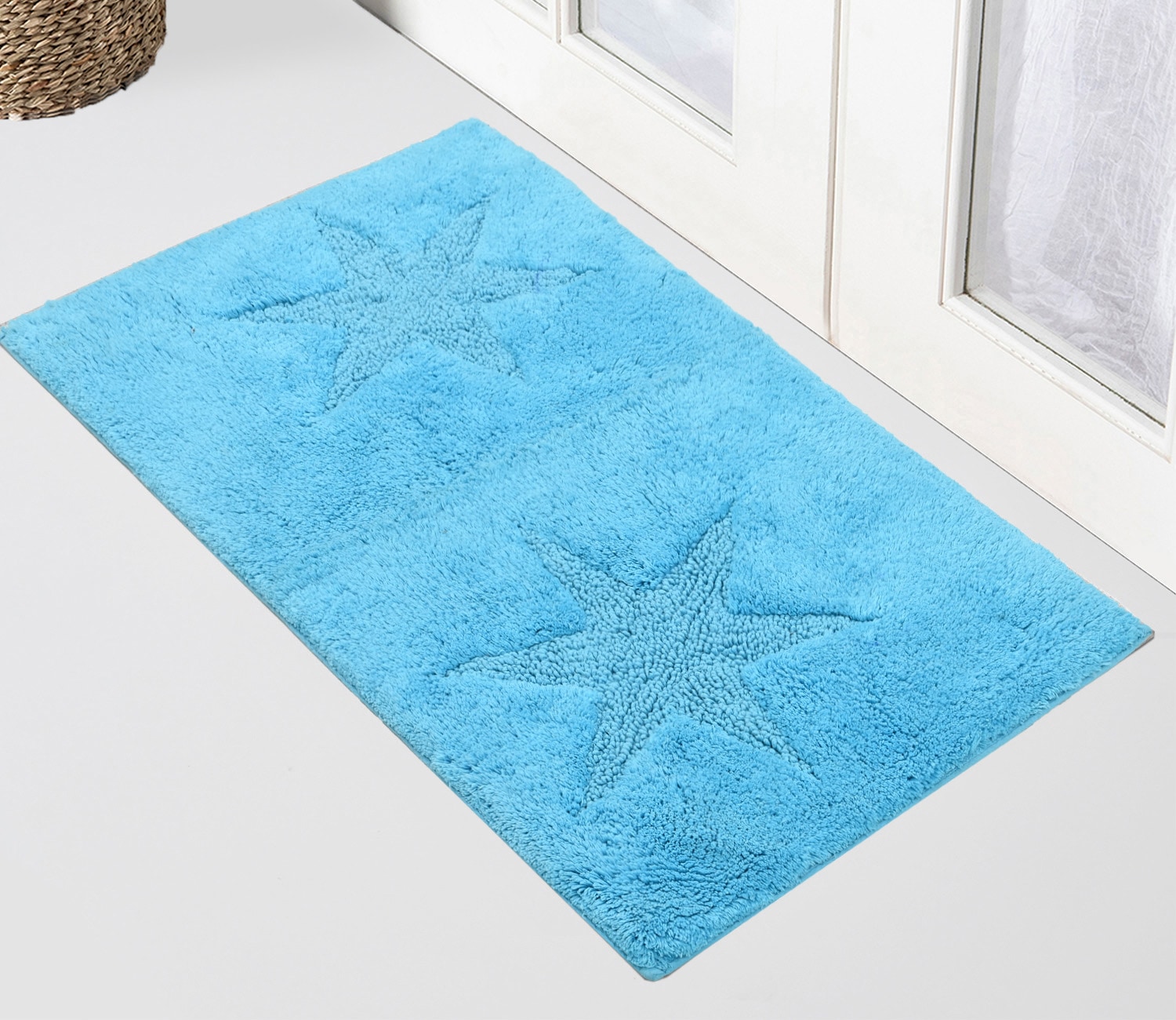 andas Badematte »Marie« Höhe 13 mm rutschhemmend beschichtet fussbodenheizungsgeeignet | strapazierfähig Badteppich, Stern Motiv, Hoch-Tief-Struktur, auch als Set