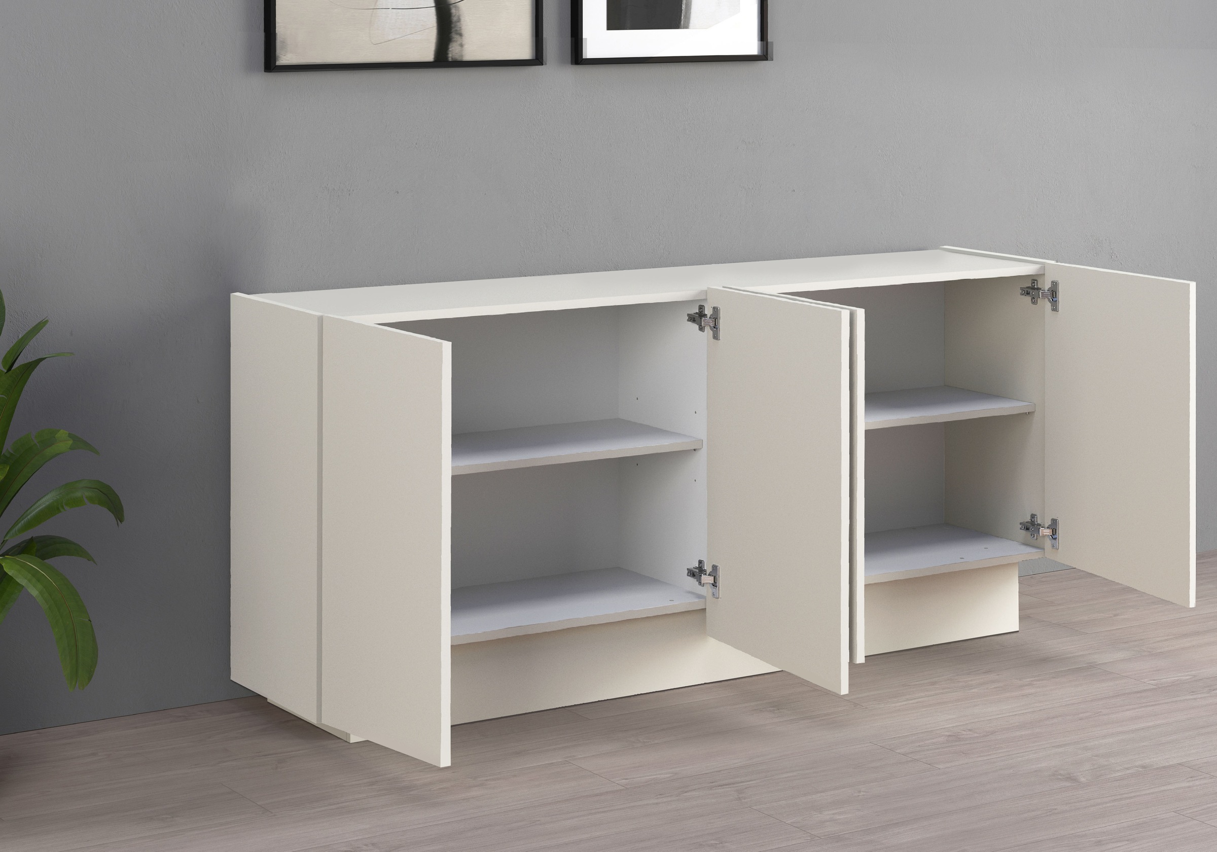 INOSIGN Sideboard »VELA, Sideboard, Breite 160 cm, Design mit schrägen Türen« 1 cuis tlg. Made in Italy, Masse-B/T/H: 160x35x75,Sideboard, Anrichte, Kommode