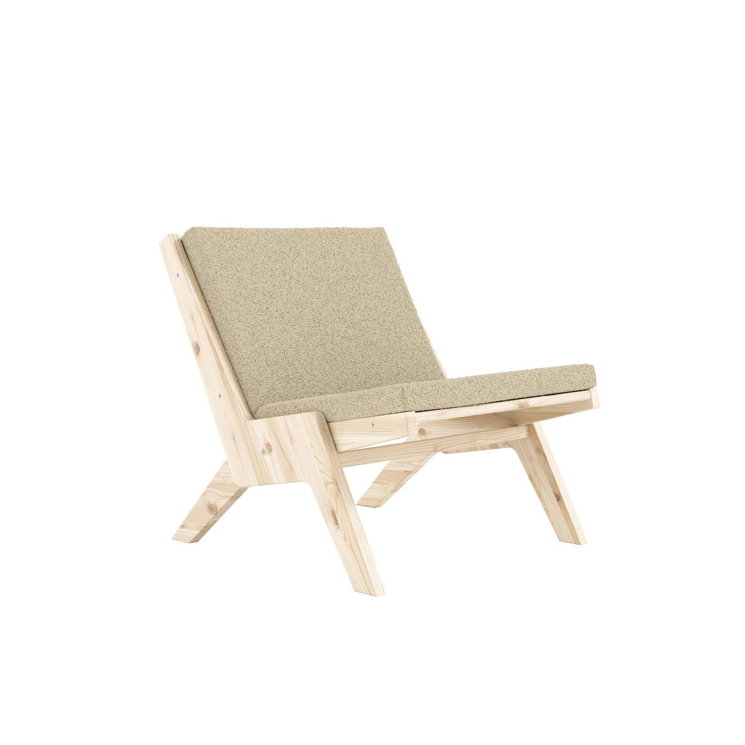 Karup Design Fauteuil lounge »Sway Lounge Chair, ohne Armlehnen, aus FSC®-zertifiziertem Massivholz« Matelas avec housse bouclé en plusieurs couleurs, fabriqué en Europe