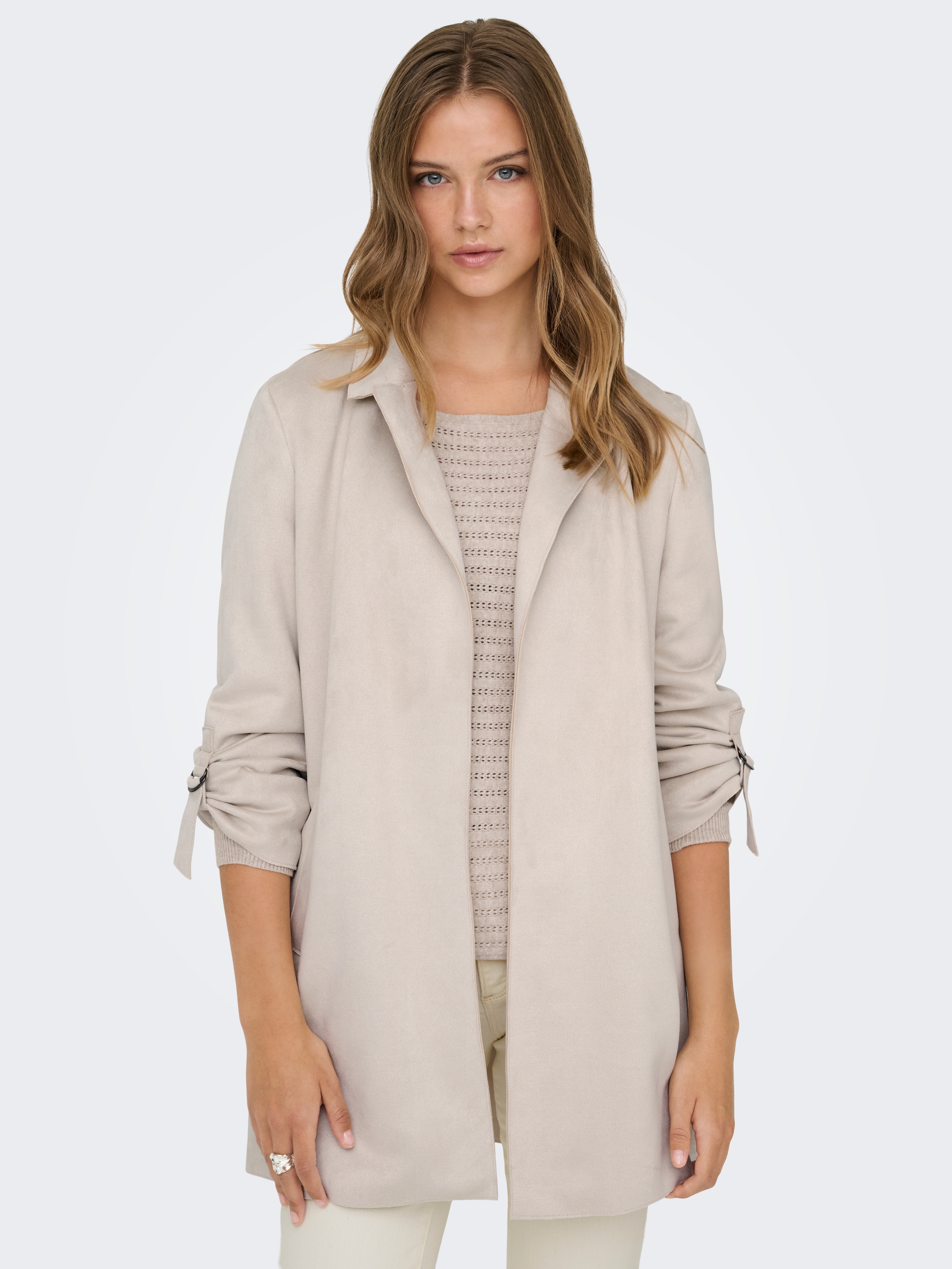 ONLY Langjacke »ONLJOLINE FAUX SUEDE COAT LIFE CC OTW« mit Reverskragen, weiches Wildlederimitat