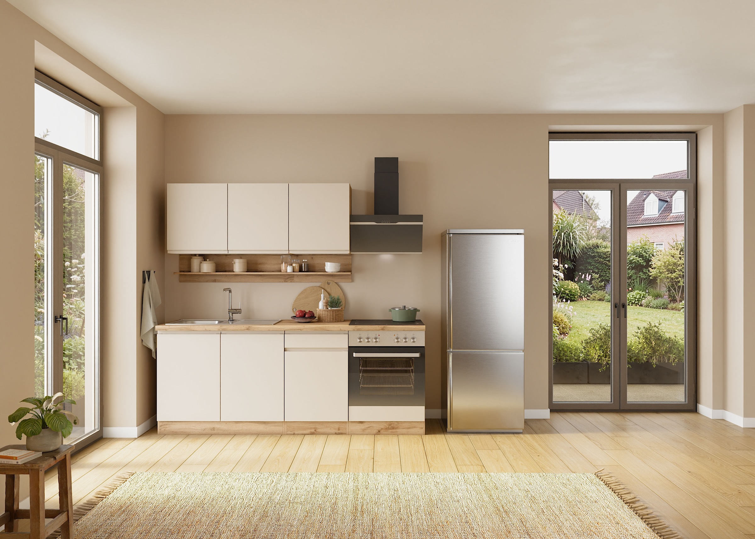 KOCHSTATION Armoire basse »KS-Virginia,neu in verbesserter Ausführung« Rangement, Softclose, avec plan de travail CPL,  largeur 50 cm, 1 porte, 1 tiroir, fonction soft-close
