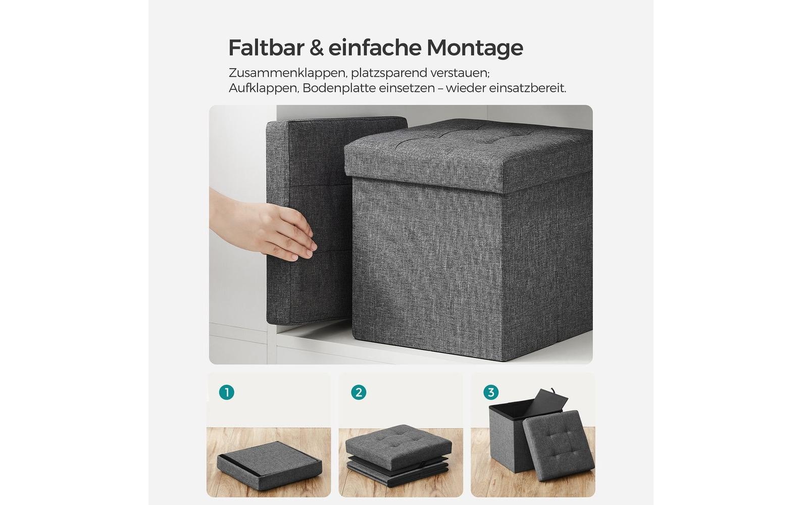 SONGMICS Sitztruhe »mit Aufbewahrung 30 x 30 cm«