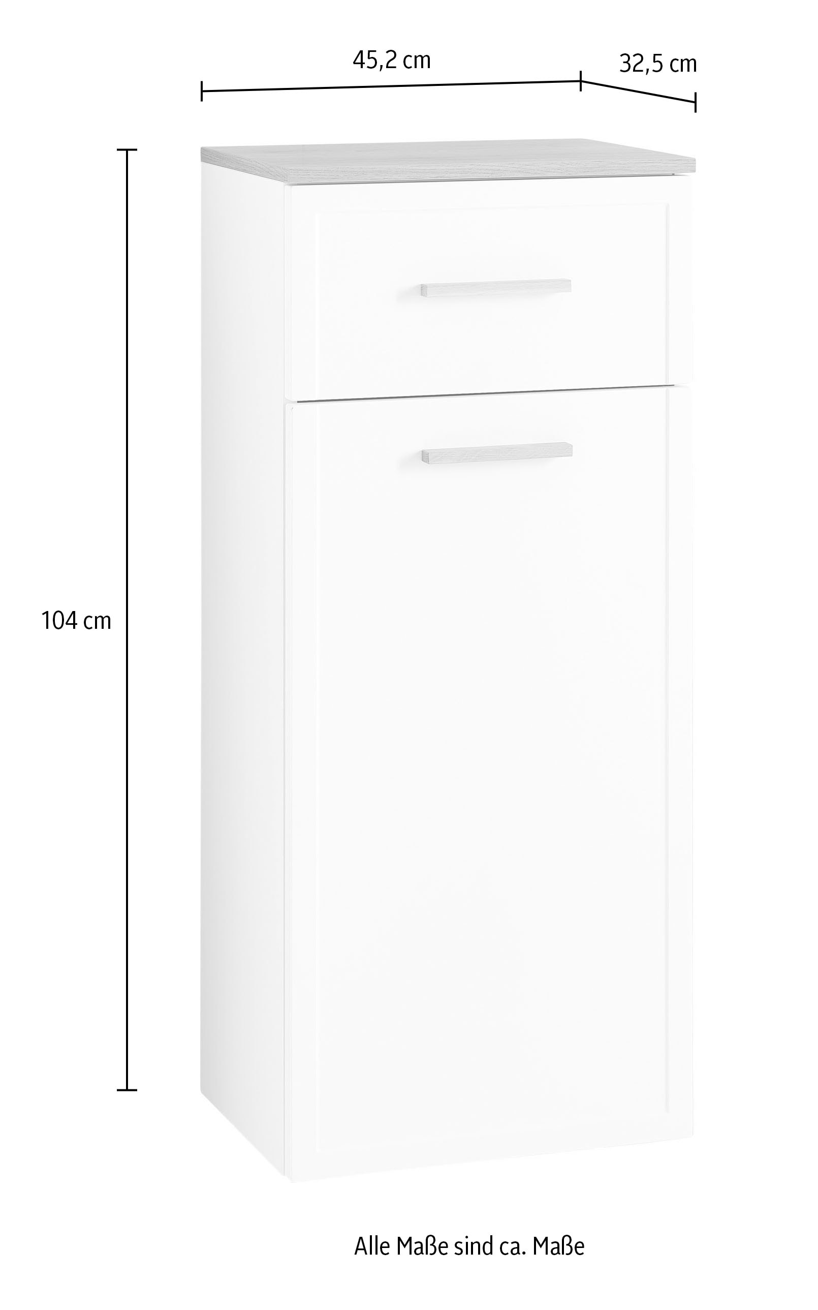 Saphir Armoire basse »mit Soft-Close und 2 Glasablageböden«