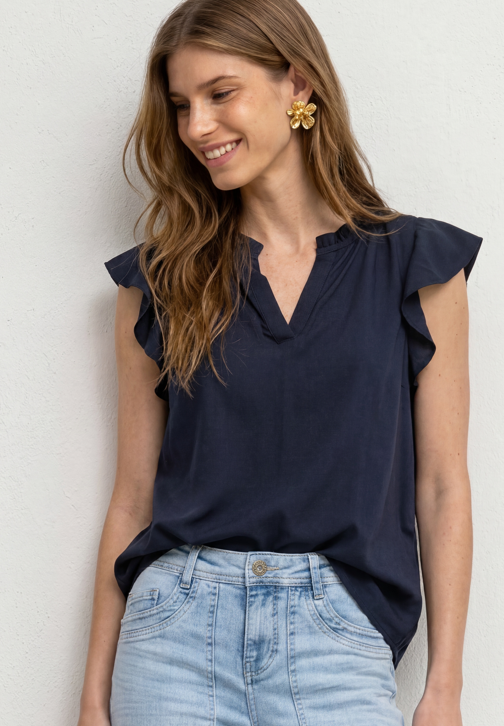 STREET ONE Blouse à manches courtes blouse d'été avec manches à volants