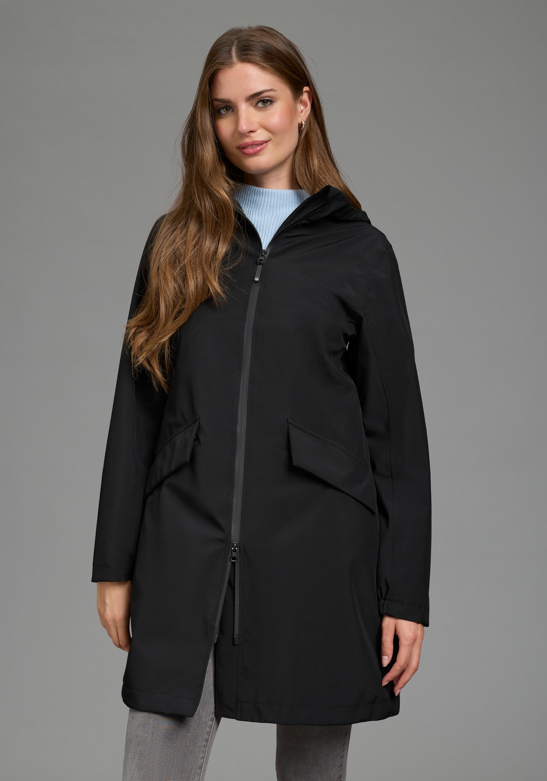 Polarino Funktionsjacke mit Kapuze leicht & flexibel, für Regenwetter geeignet, wasserdicht, atmungsaktiv