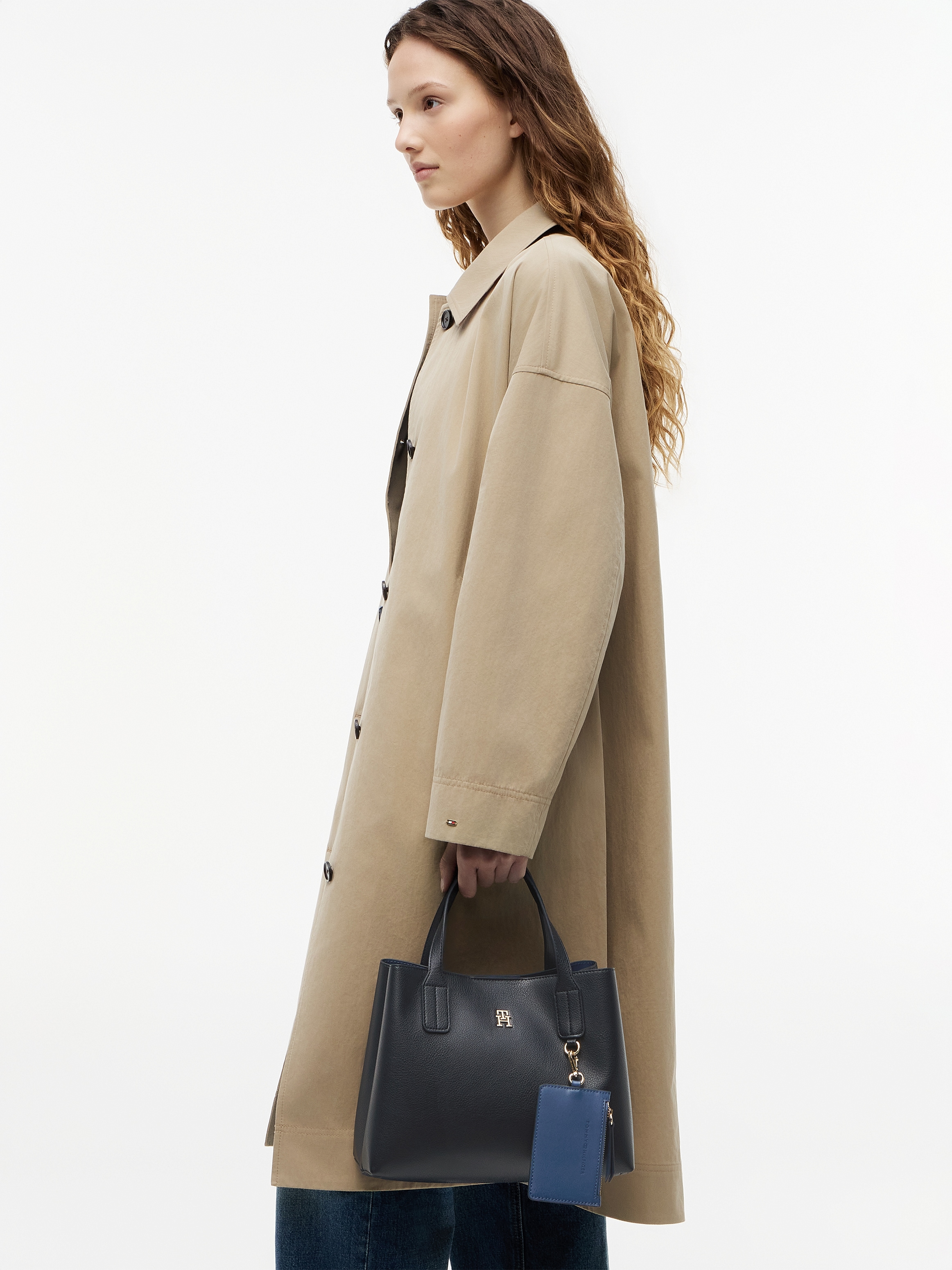 Tommy Hilfiger Sac à bandoulière »TH ICON MINI SATCHEL« Sac à main femme, sac bandoulière avec pochette zippée amovible