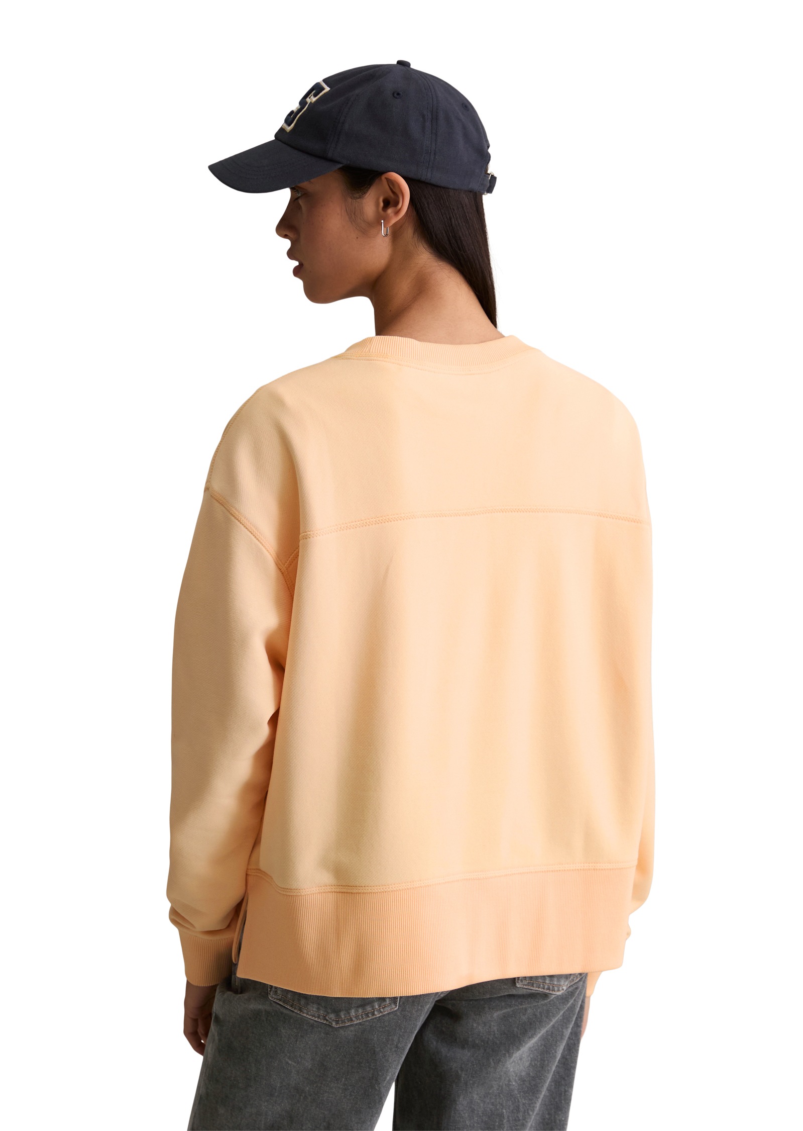 Marc O'Polo DENIM Sweatshirt , basic, lockere Form, mit Seitenschlitzen
