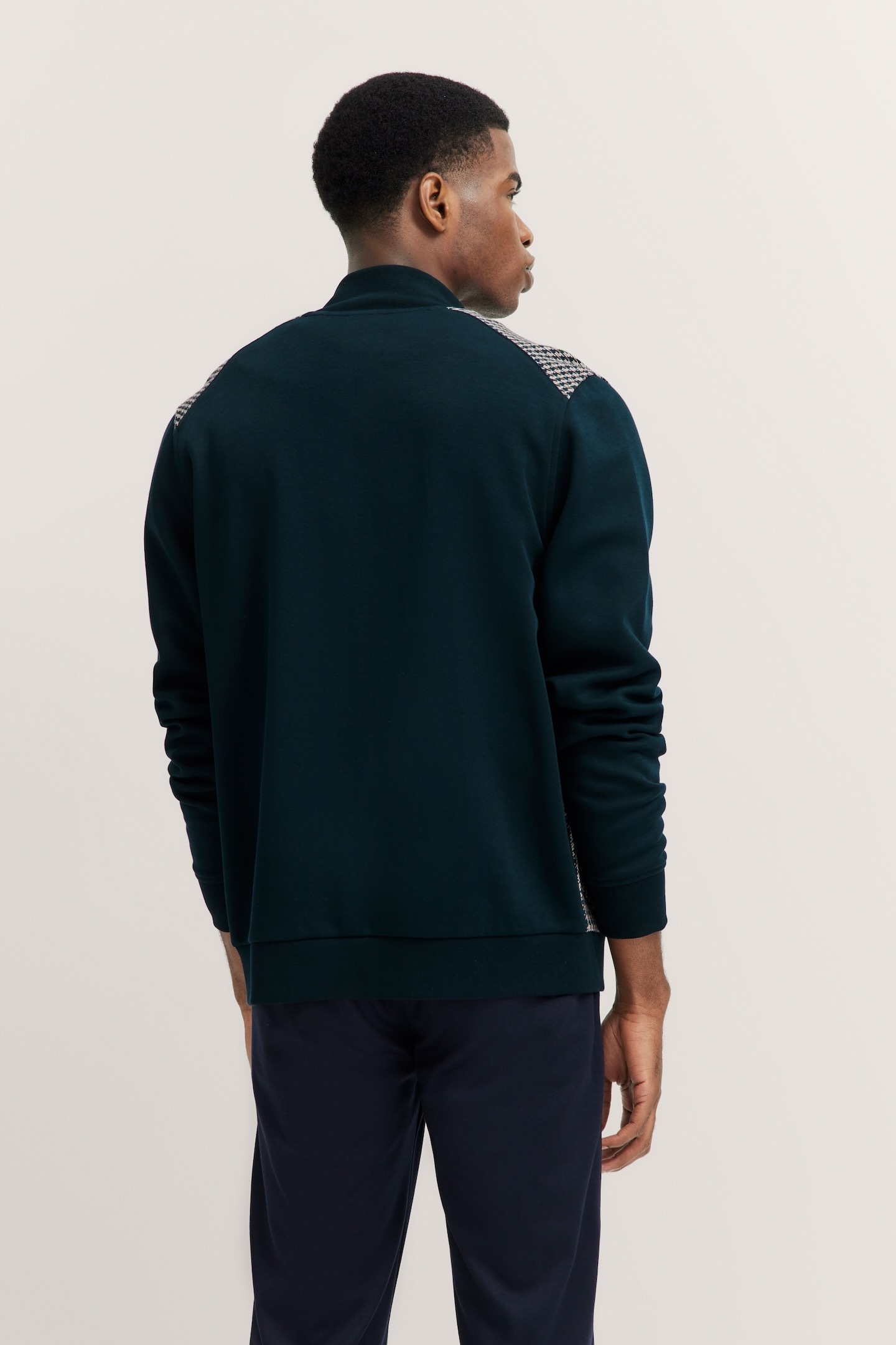 bugatti Sweatjacke mit Collegekragen