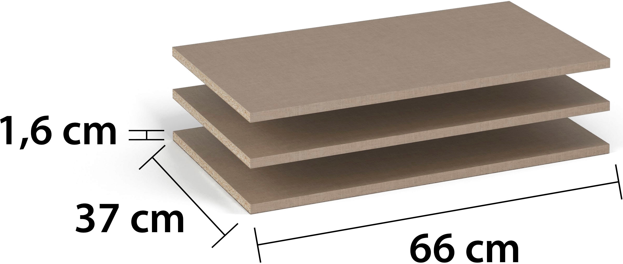 rauch Tablette de rangement »Zubehör für Schränke der Serie MINOSA Schranktiefe 41 bzw. 48 cm« lot de 2 largeur 66 cm, profondeur 37 cm