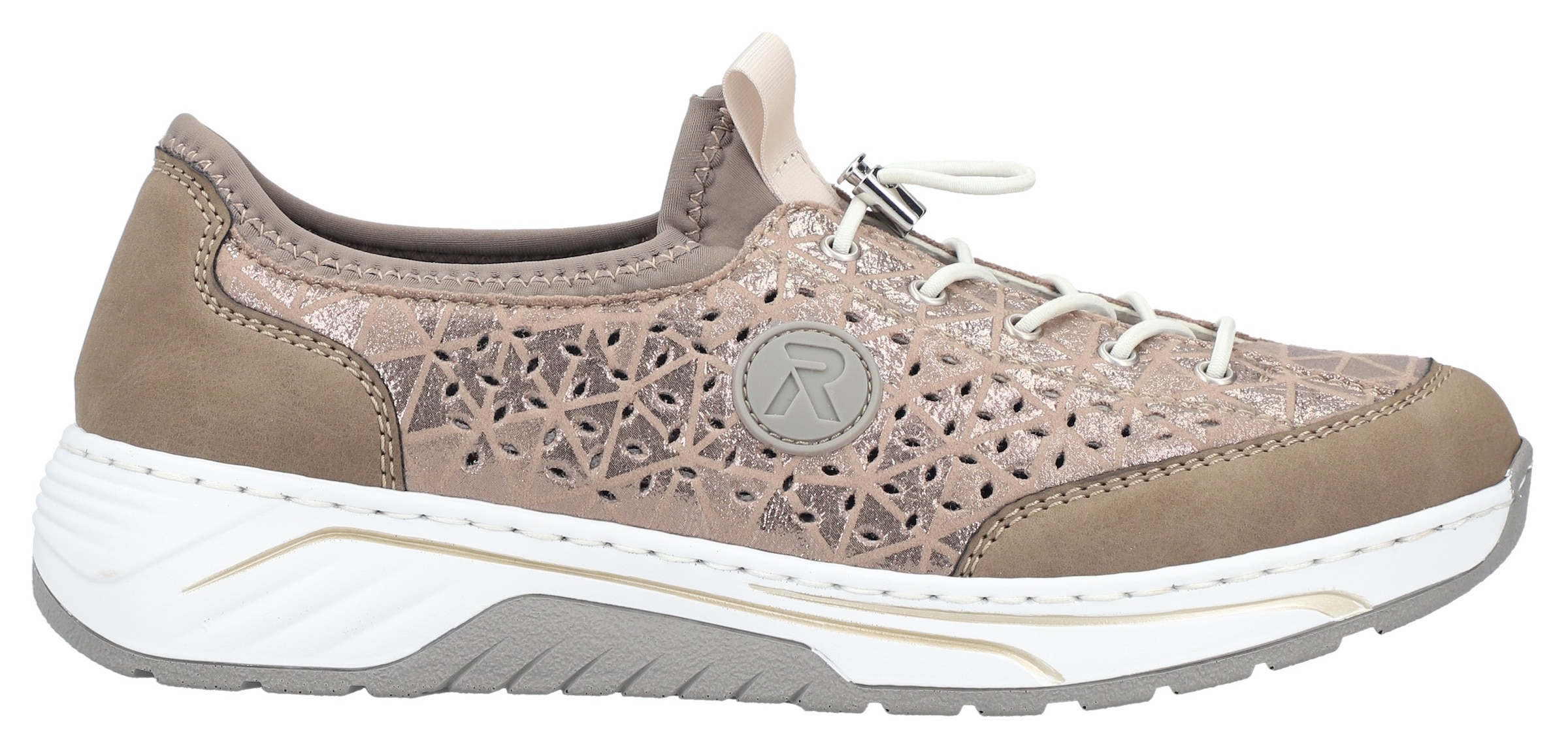 Rieker Baskets slip-on  mocassin, sneaker de loisirs, chaussure basse effet métallisé