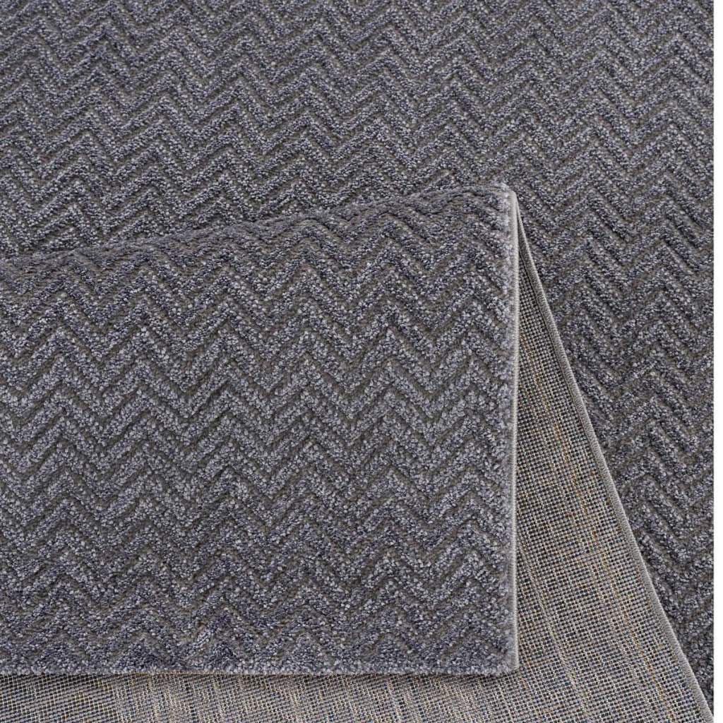 Carpet City Teppich »Friseé-Teppich  FANCY805« rechteckig 12 mm Höhe Läufer, Kurzflor, Einfarbig, 3D-Optik, Zickzack Look, Wohnzimmer