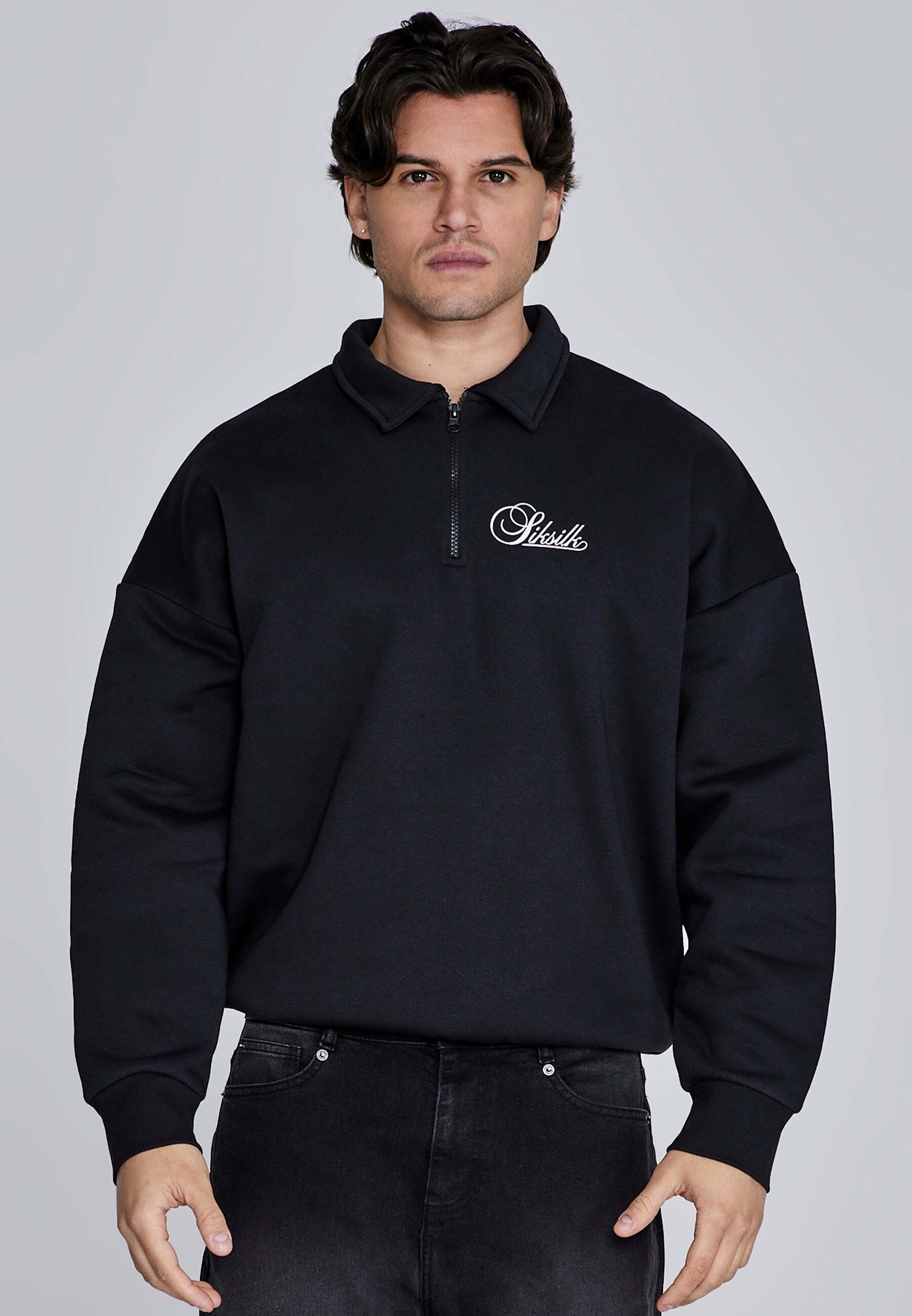 Siksilk Sweatshirt »Siksilk Sweatshirt Essentials Polo Sweater«
