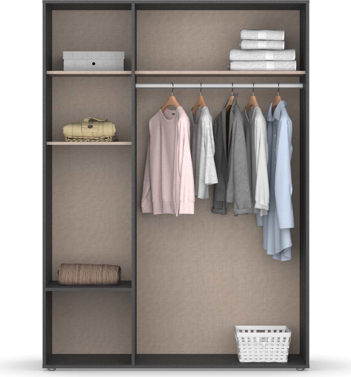 rauch Drehtürenschrank »Kleiderschrank Schrank Garderobe Wäscheschrank NABILA viel Stauraum« in 3 verschiedenen Ausstattungen BASIC/CLASSIC/PREMIUM,  mit 2 Schubladen und Push-to-Open Funktion TOPSELLER MADE IN GERMANY