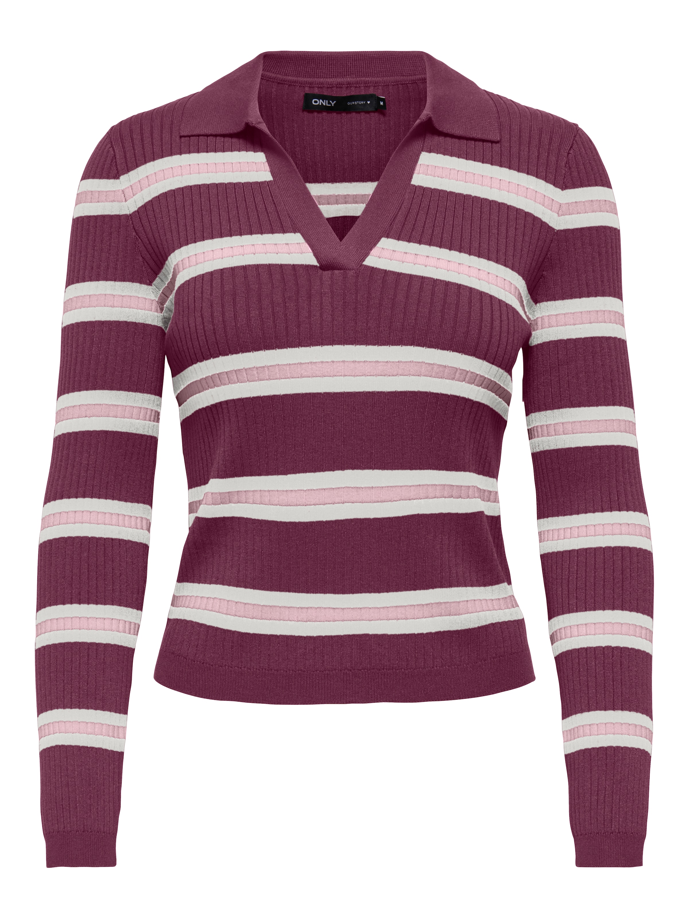 ONLY Polokragenpullover »ONLKAYA LIFE LS STRIPE POLO NOOS KNT«