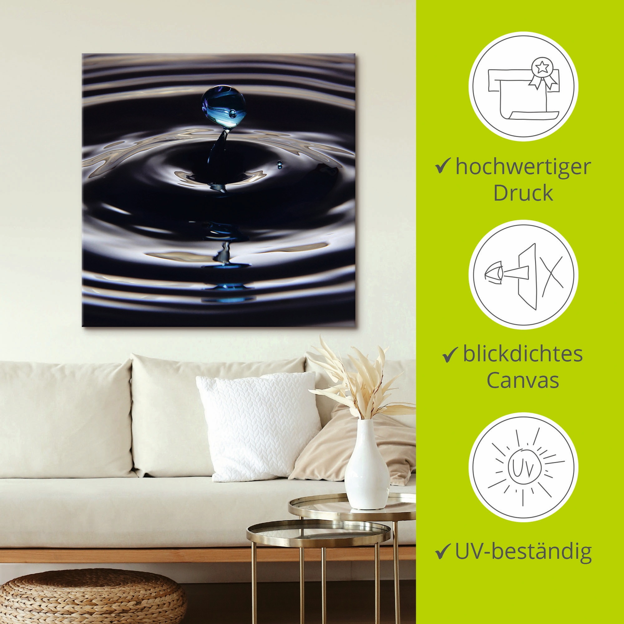 Artland Leinwandbild »Verlorener Tropfen« Zen 1 Stk. tlg. auf Keilrahmen gespannt