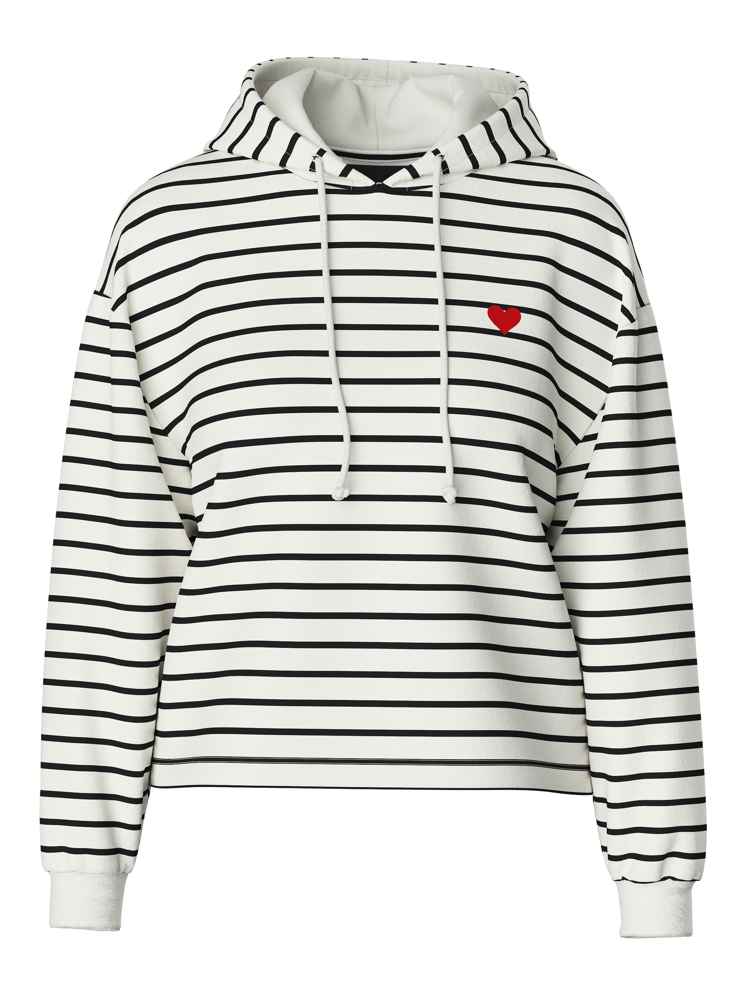 pieces Sweat à capuche »PCCHILLI LS HOODIE STRIPES EMB NOOS BC«, mélange coton, coupe régulière
