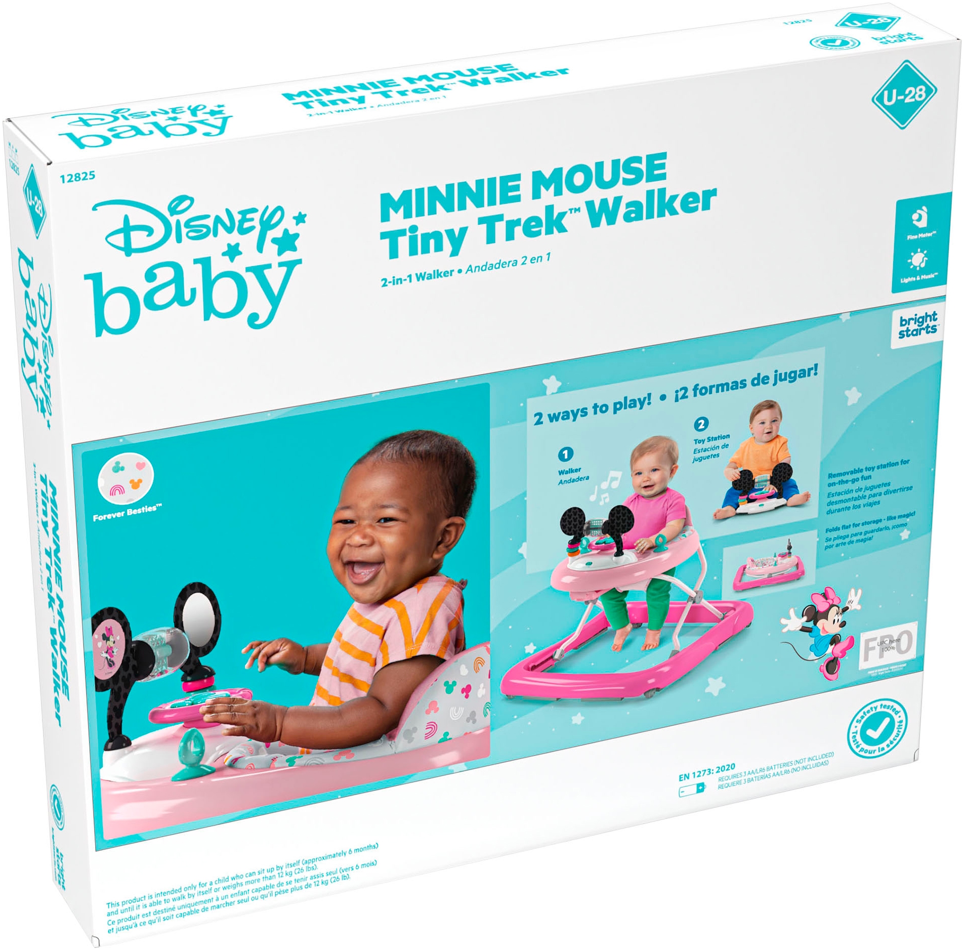 Bright Starts Lauflernhilfe »MINNIE MOUSE Tiny Trek™ Walker, Forever Besties™, 2-in-1 Walker« mit Licht und Sound