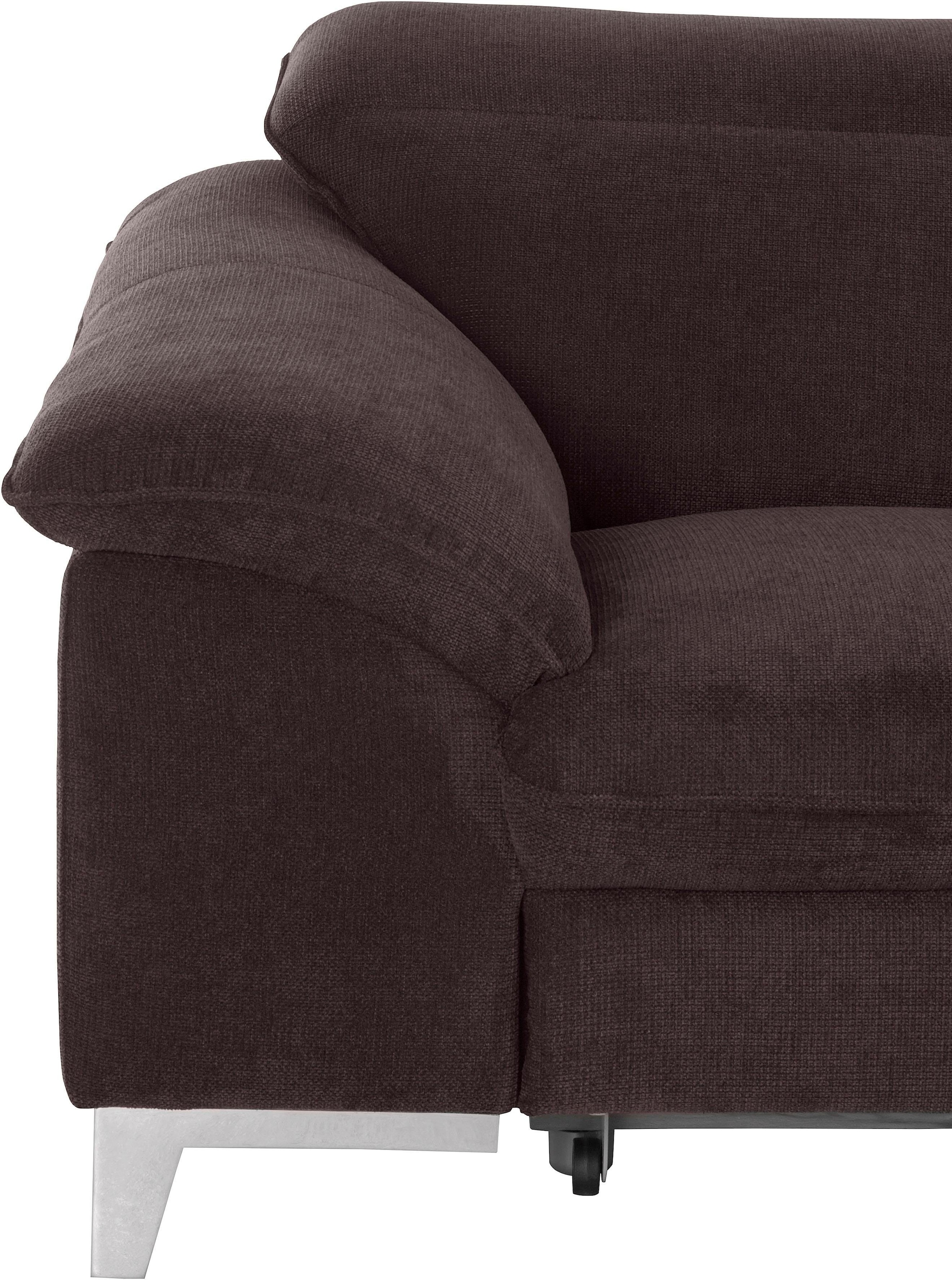 COTTA Ensemble rembourré »Teresa L-Form« Set,  Set bestehend aus: Ecksofa mit Kopfteilverstellung & Hocker